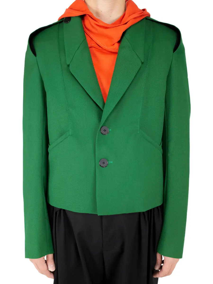 KIKO KOSTADINOV MEGARA BLAZER FOREST GREEN / JET BLACK