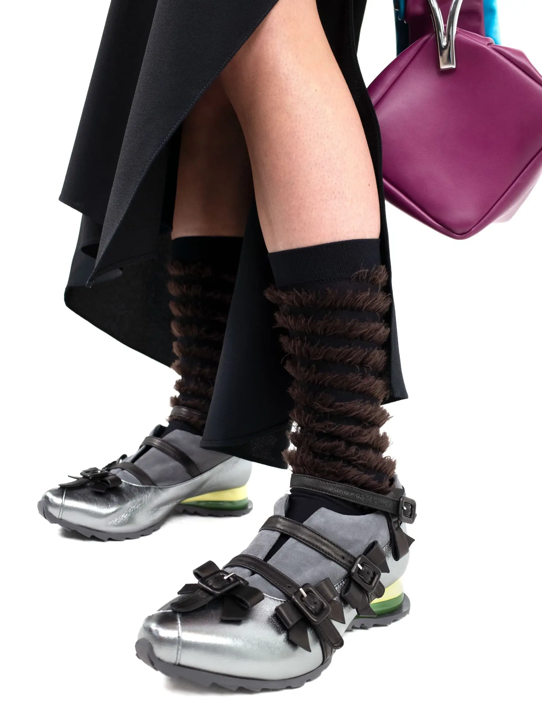KIKO KOSTADINOV Spiral Trim Sock Anthracite / Black