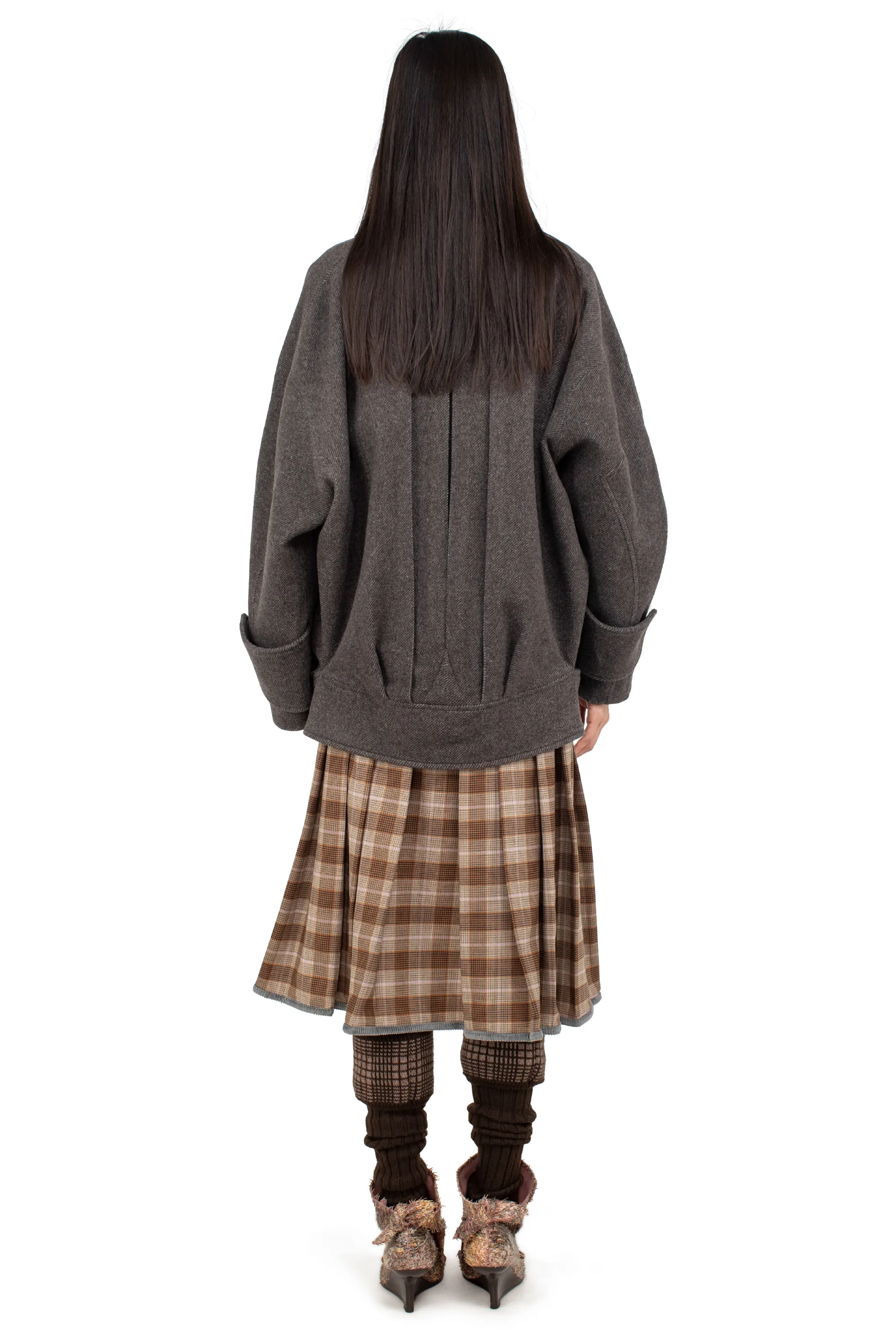 KIKO KOSTADINOV DANTE ARMOURED COAT - D BROWN