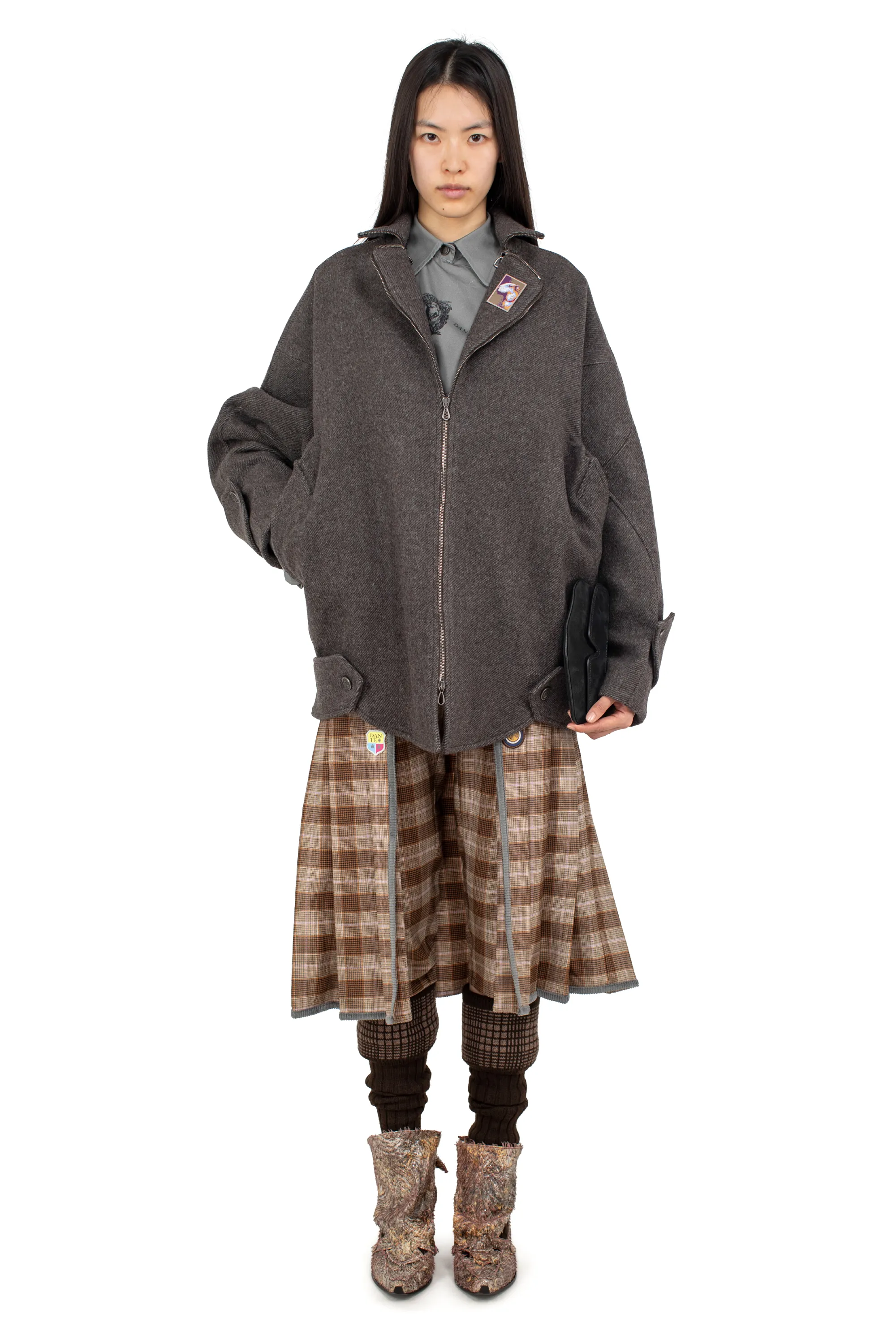 KIKO KOSTADINOV DANTE ARMOURED COAT - D BROWN