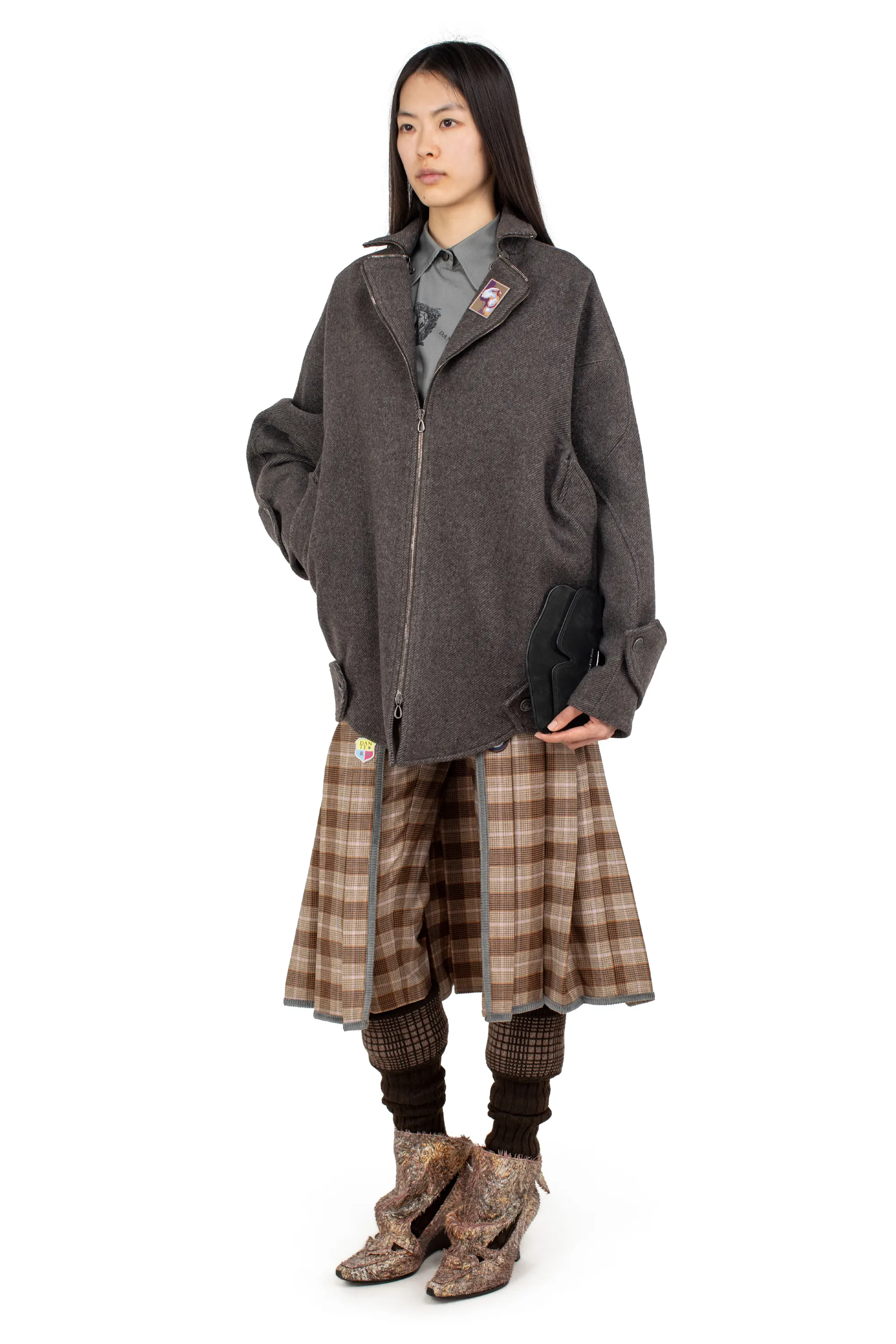 KIKO KOSTADINOV DANTE ARMOURED COAT - D BROWN