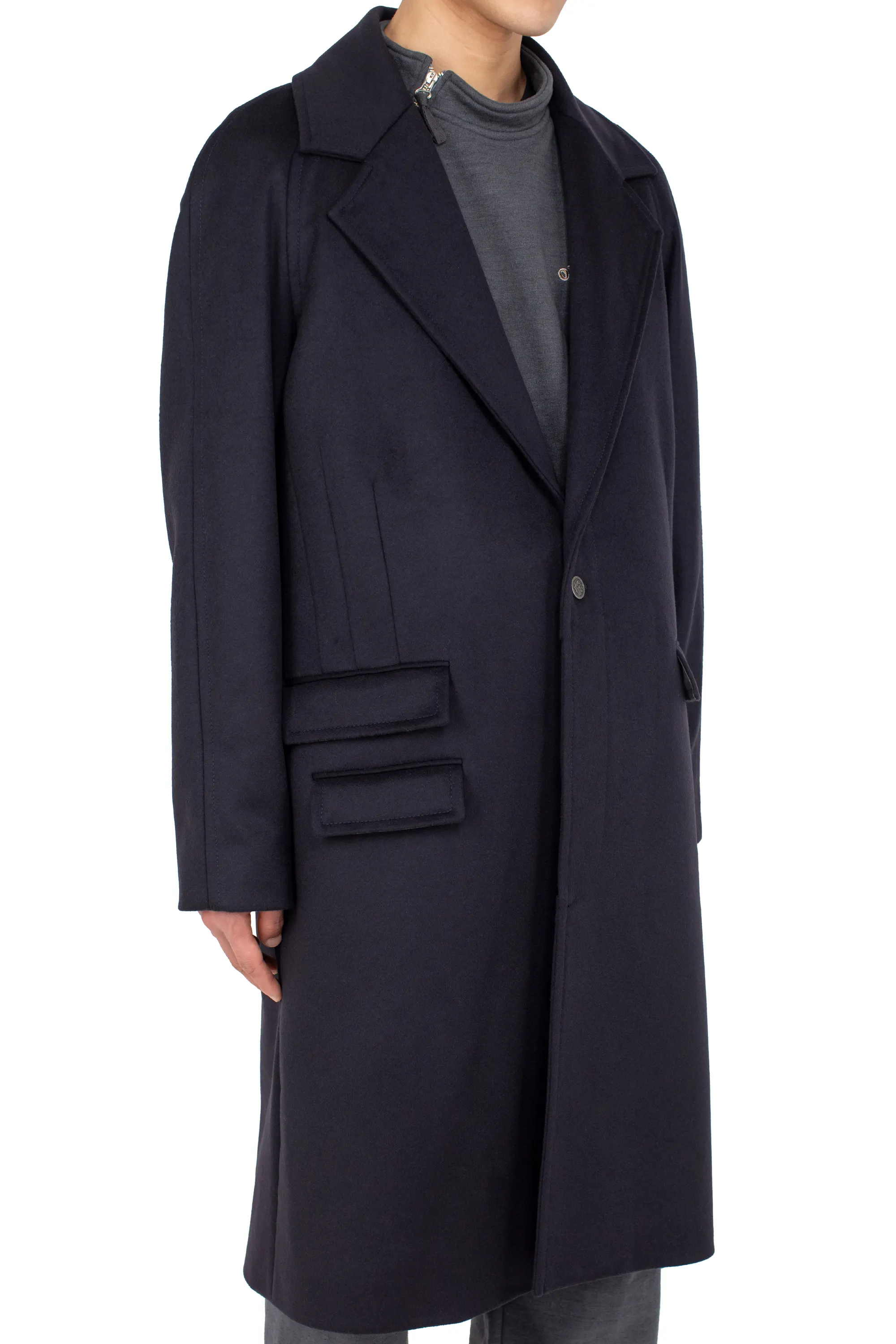 KIKO KOSTADINOV DANTE BALMACAAN COAT - MIDNIGHT BLUE