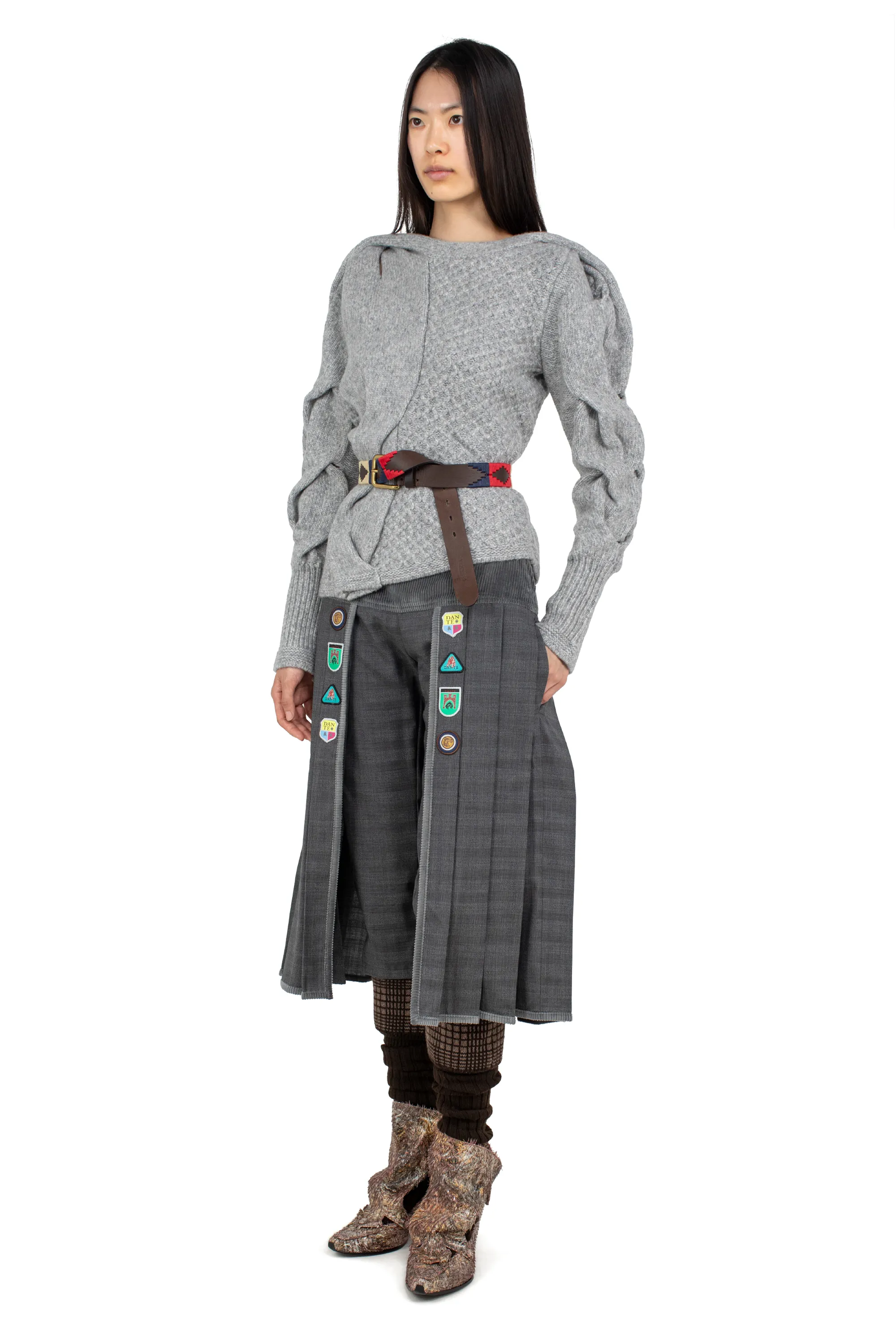 KIKO KOSTADINOV DANTE PLEATED SKORT - GREY/D GREY