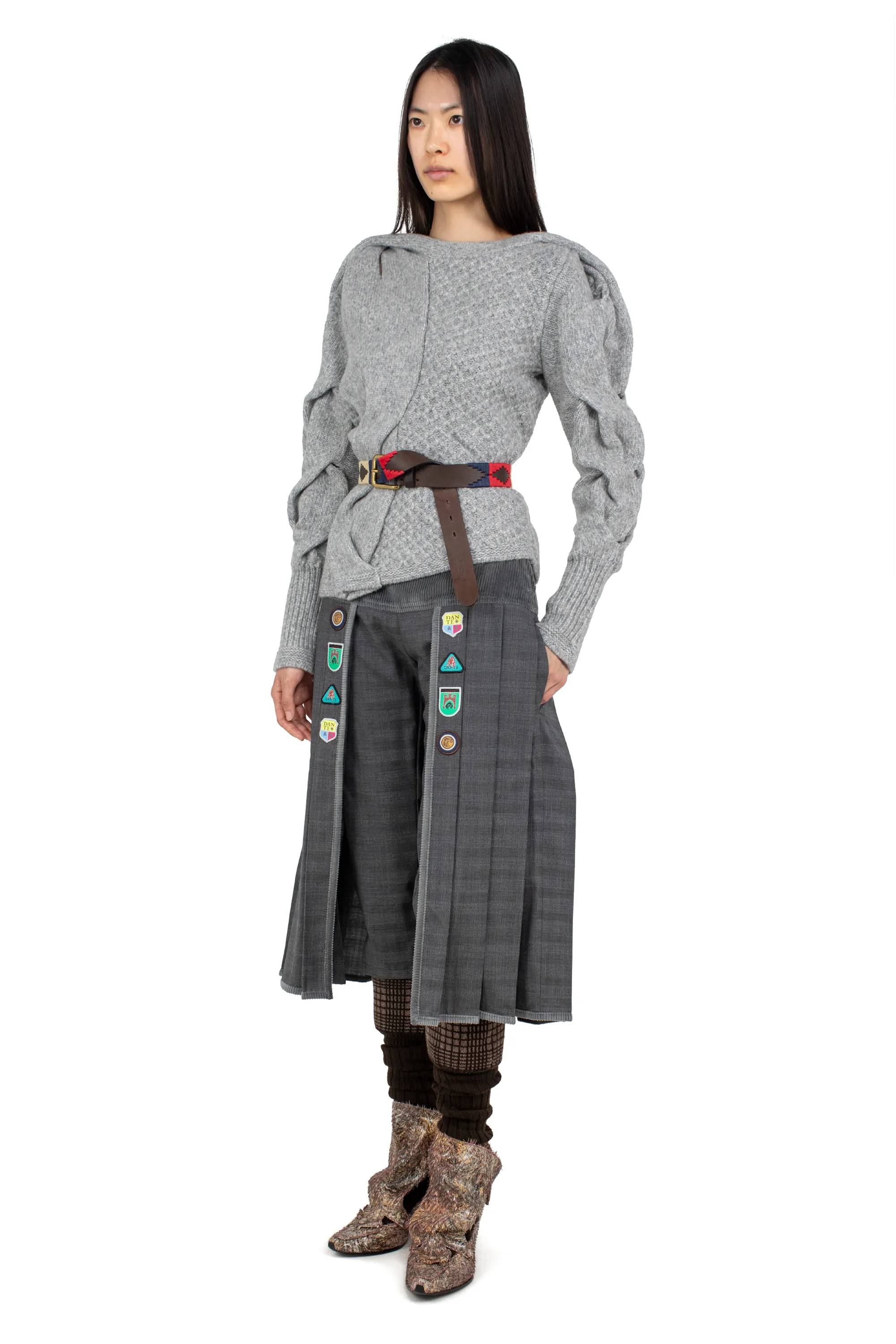KIKO KOSTADINOV DANTE PLEATED SKORT - GREY/D GREY