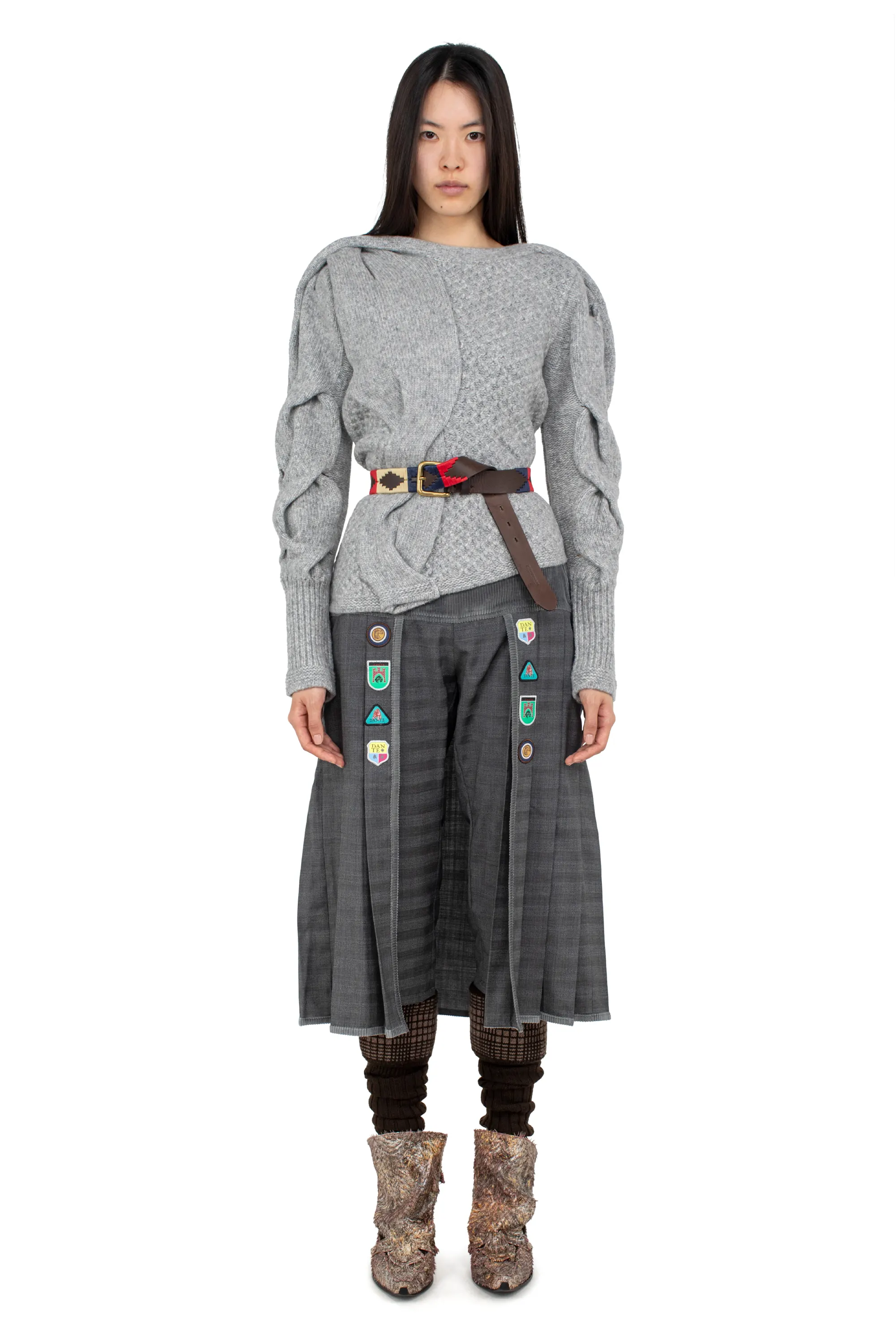 KIKO KOSTADINOV DANTE PLEATED SKORT - GREY/D GREY