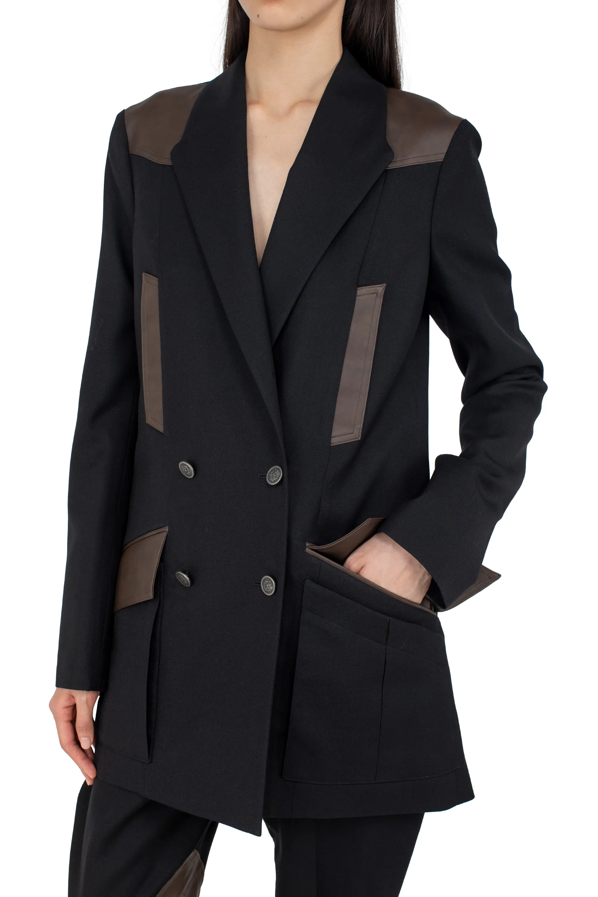 KIKO KOSTADINOV DANTE RIDING JACKET - BLACK/D BROWN