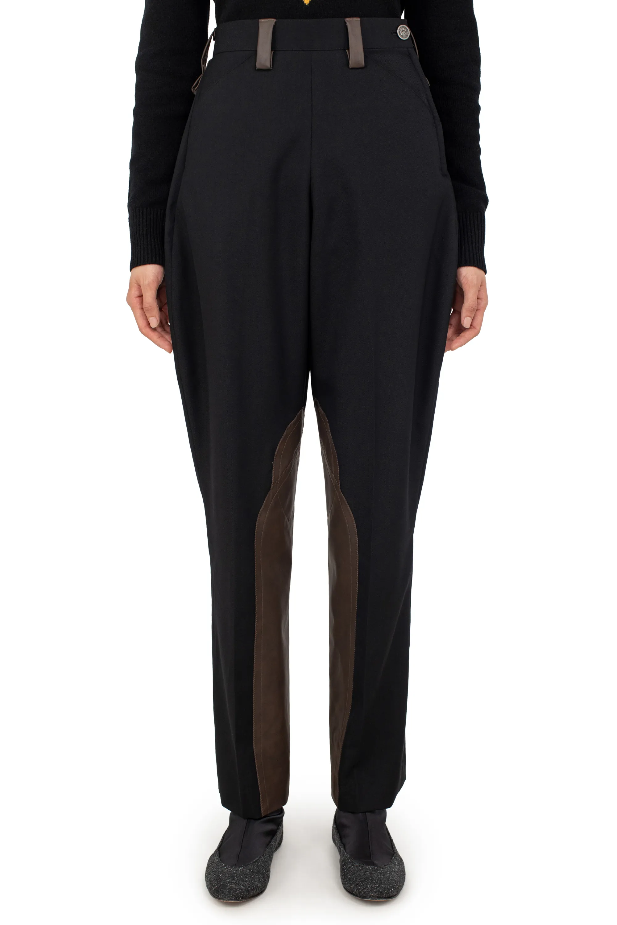 KIKO KOSTADINOV DANTE RIDING TROUSERS - BLACK/D BROWN