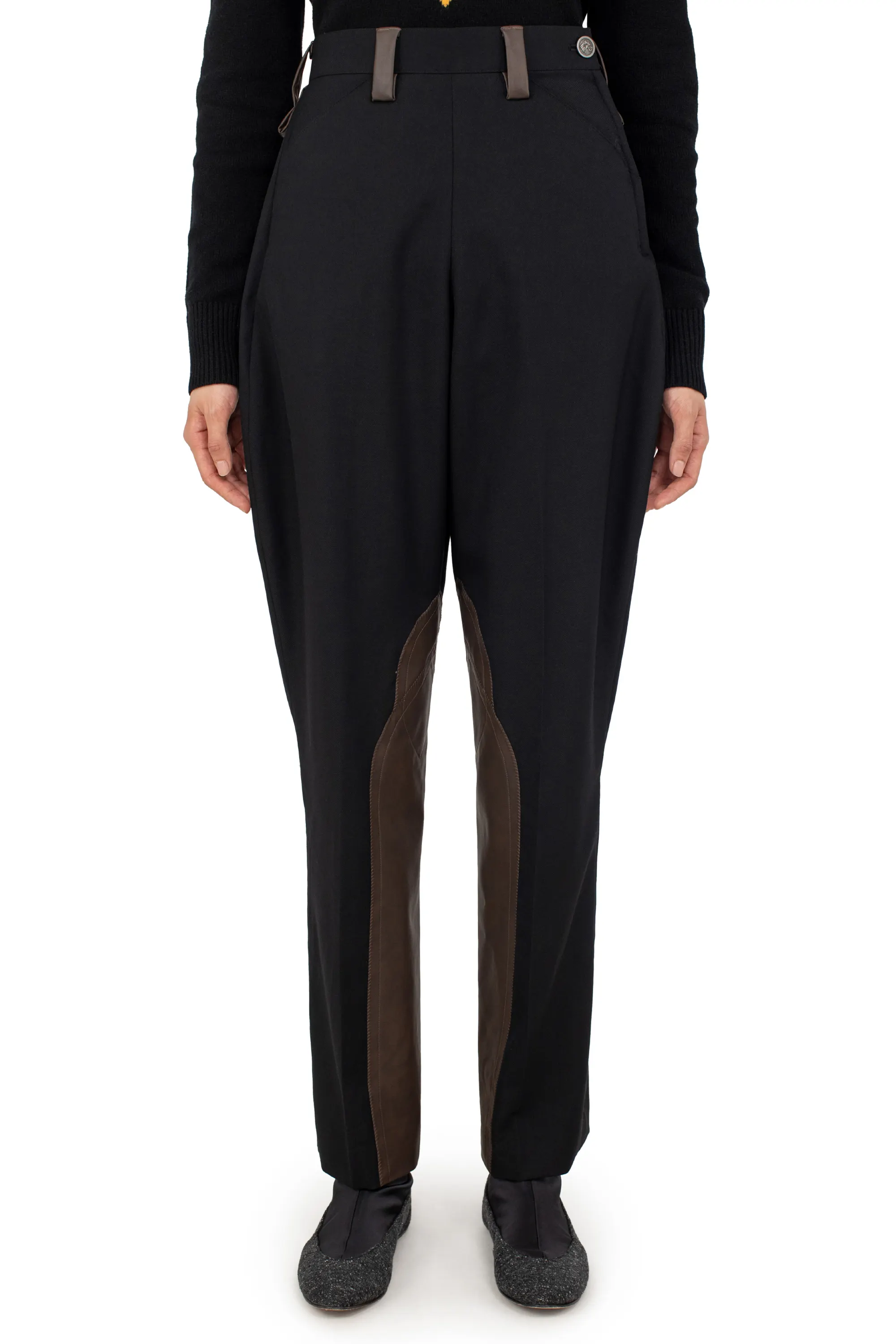 KIKO KOSTADINOV DANTE RIDING TROUSERS - BLACK/D BROWN