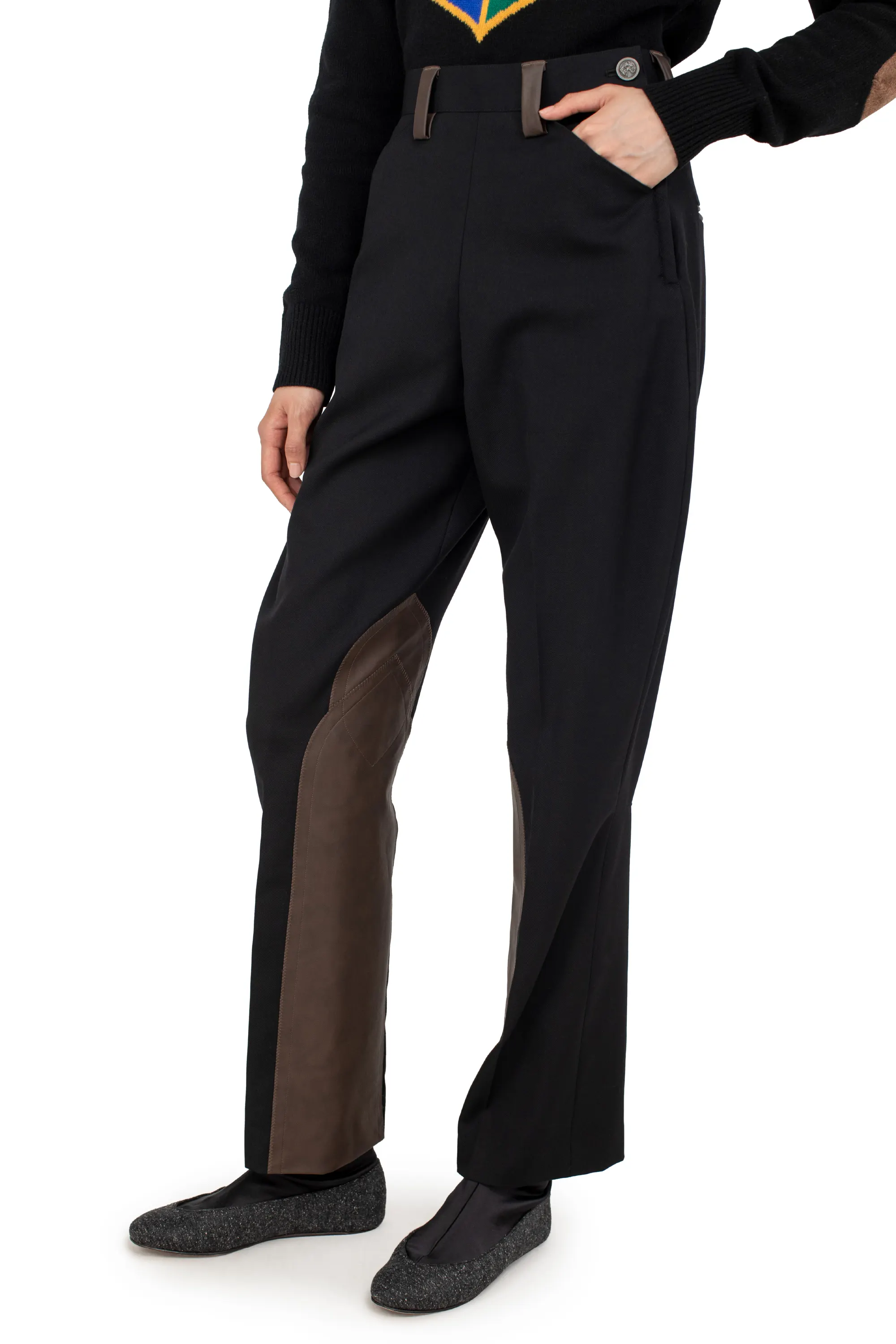 KIKO KOSTADINOV DANTE RIDING TROUSERS - BLACK/D BROWN