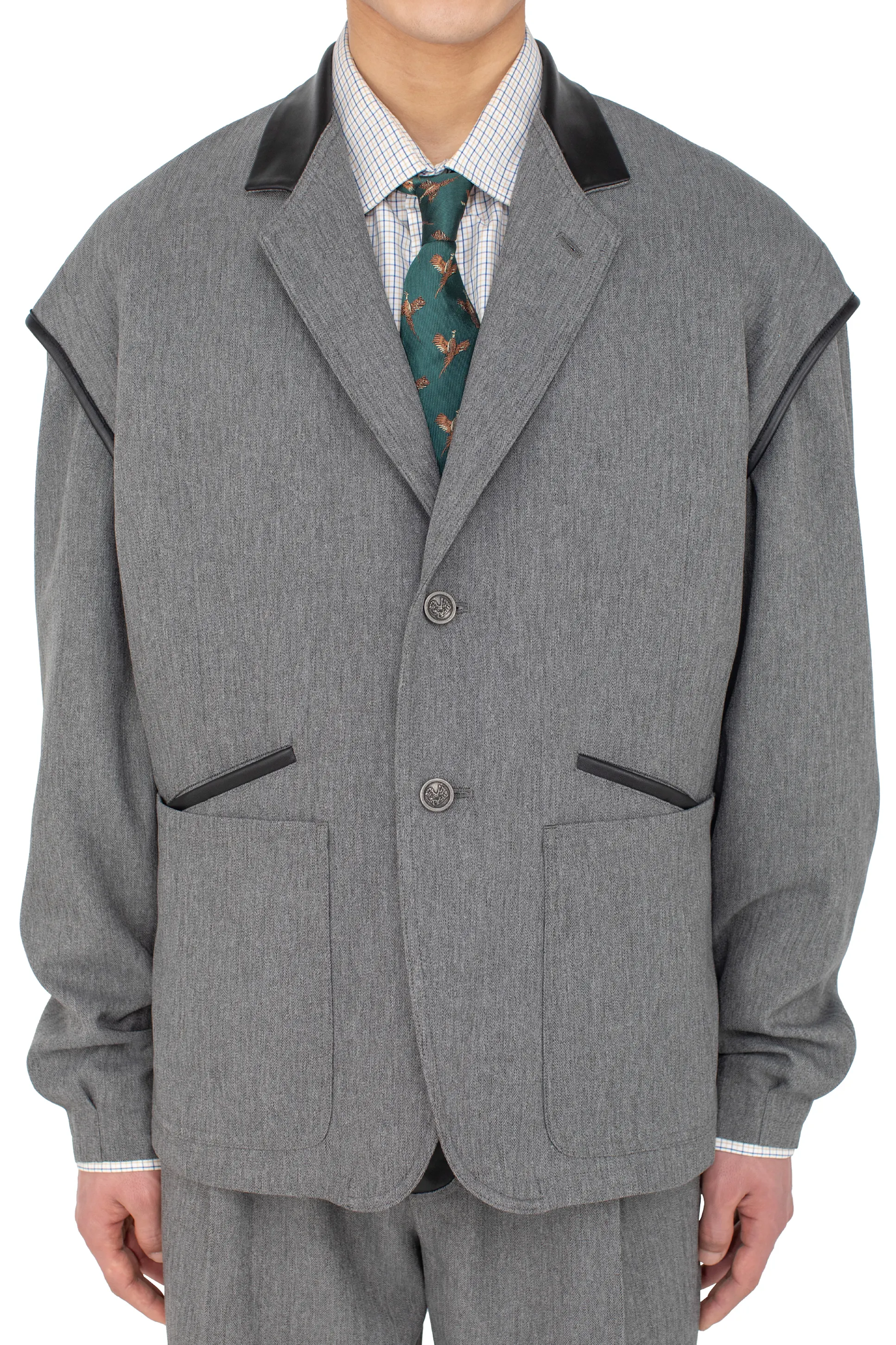 KIKO KOSTADINOV DANTE TAILORED JACKET - STONE GREY