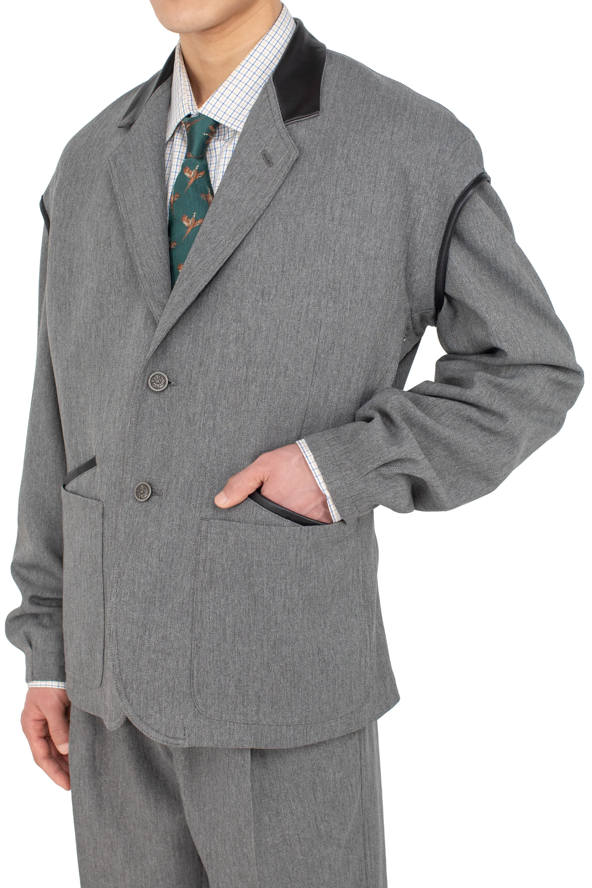 KIKO KOSTADINOV DANTE TAILORED JACKET - STONE GREY