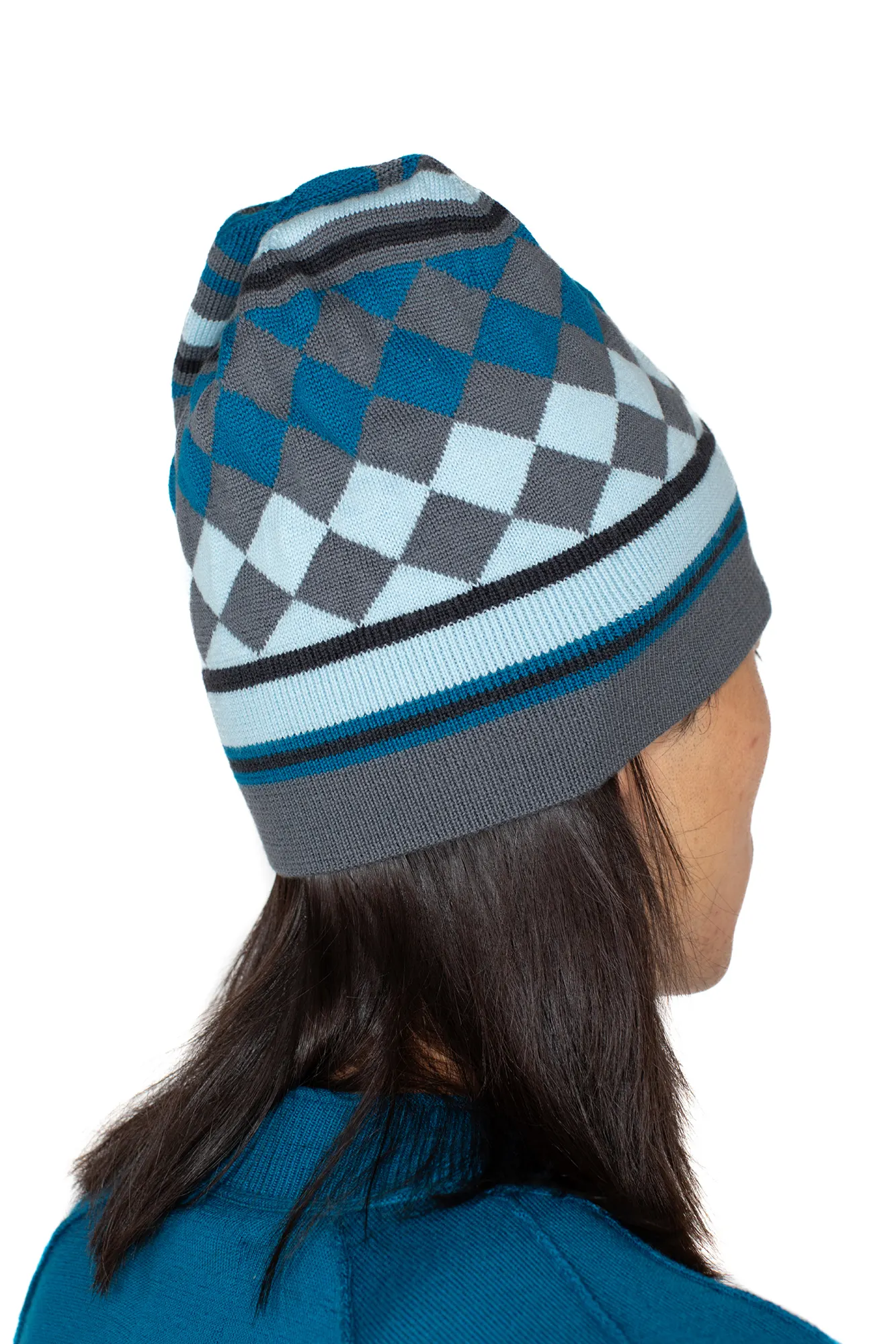 AQUIFOLIA KNIT HAT - ANCHOR GREY/SKY – KIKO KOSTADINOV