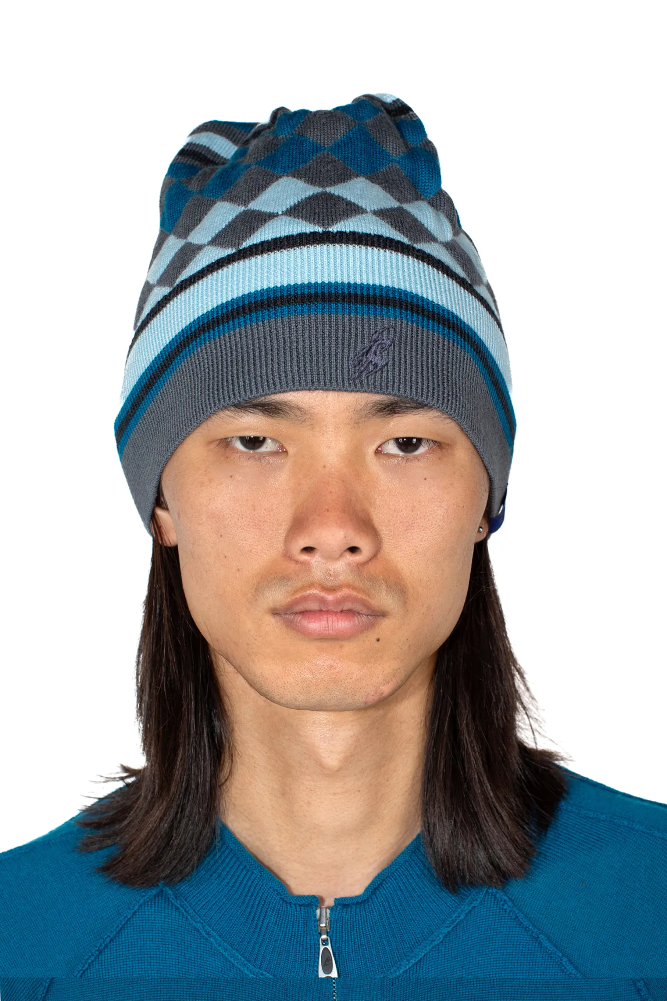 AQUIFOLIA KNIT HAT - ANCHOR GREY/SKY – KIKO KOSTADINOV
