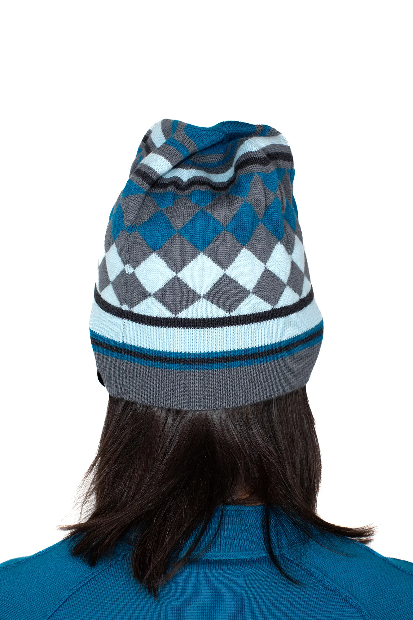 AQUIFOLIA KNIT HAT - ANCHOR GREY/SKY – KIKO KOSTADINOV