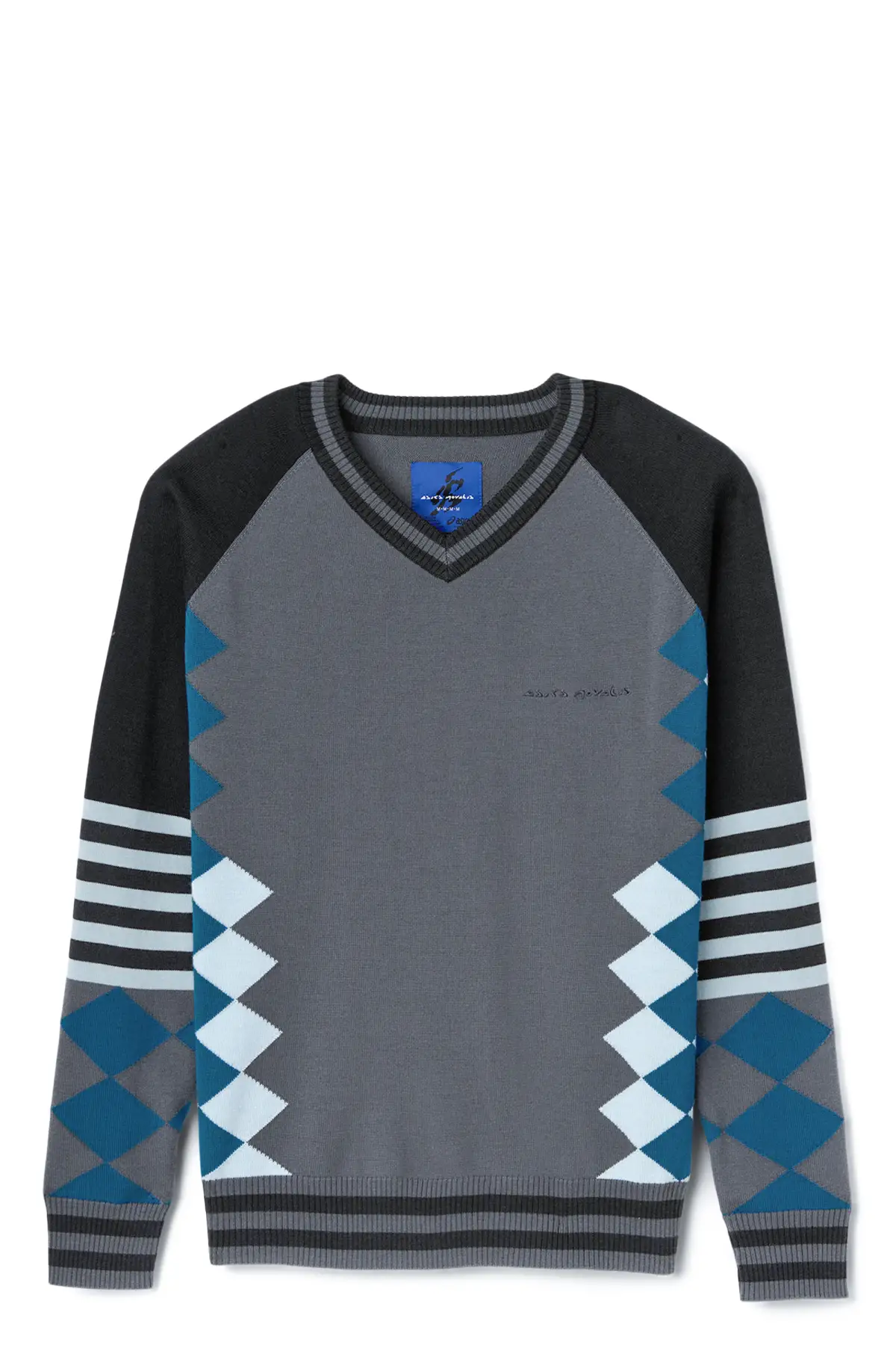 Russeluno GRAPHIC KNIT SWEATER アンゴラニット LARICOID KNIT JUMPER - ANCHOR GREY/SKY – KIKO KOSTADINOV