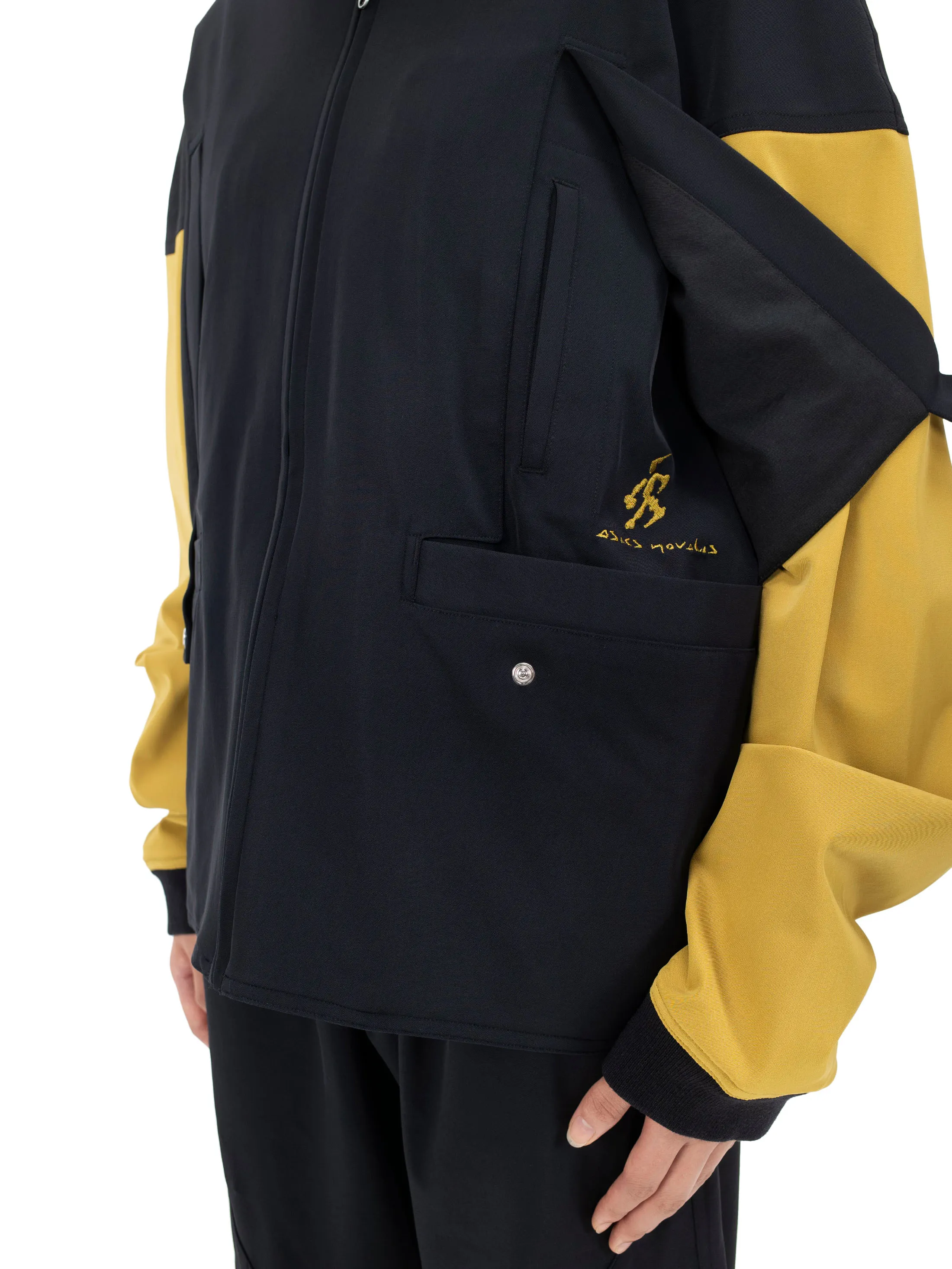 LIATRISORY BOMBER JACKET OBSIDIAN BLACK X MEDALLION YELLOW – KIKO