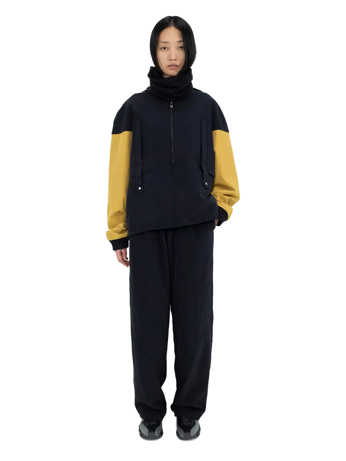 LIATRISORY BOMBER JACKET OBSIDIAN BLACK X MEDALLION YELLOW