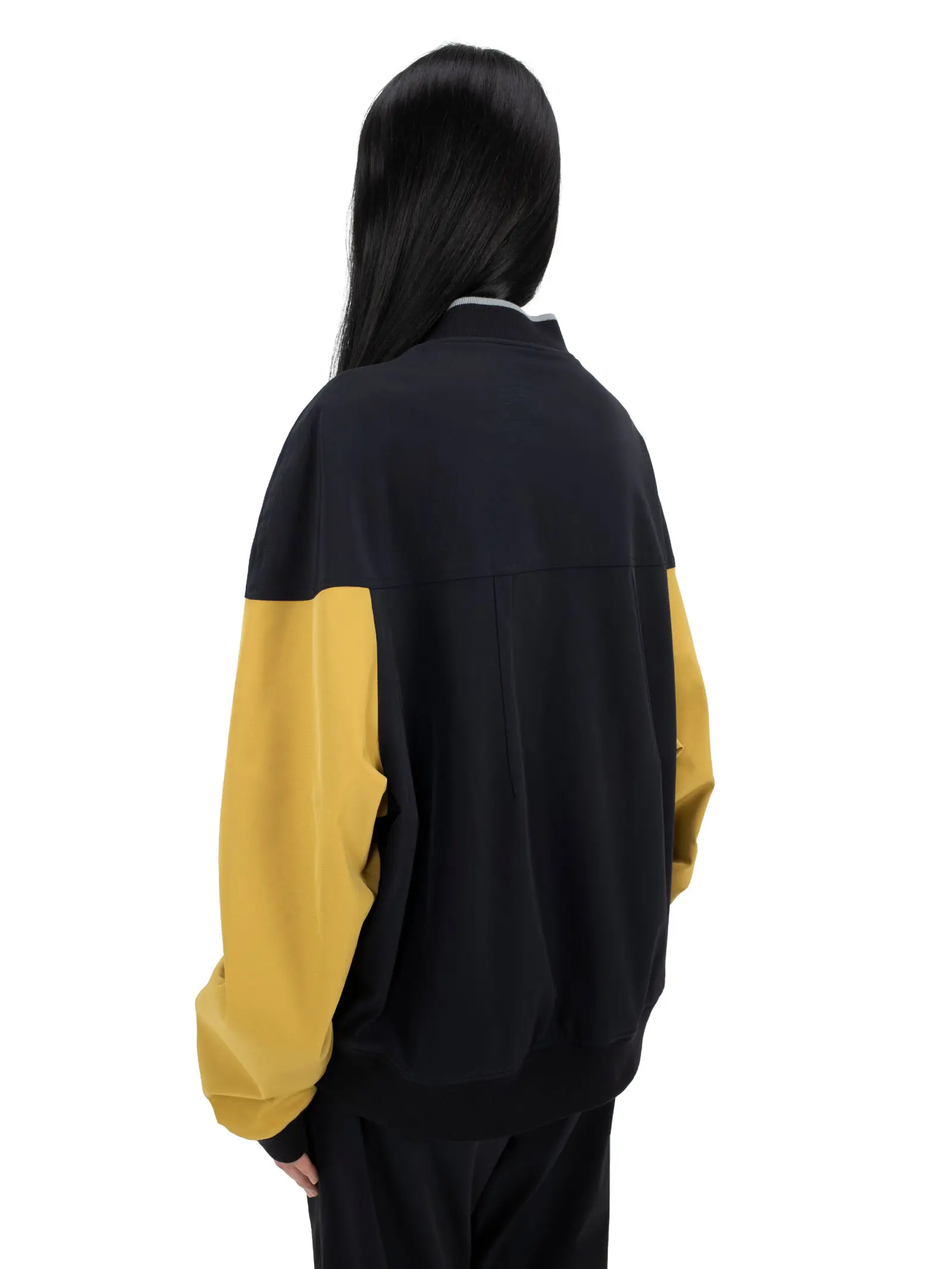 KIKO KOSTADINOV LIATRISORY BOMBER JACKET OBSIDIAN BLACK X MEDALLION YELLOW