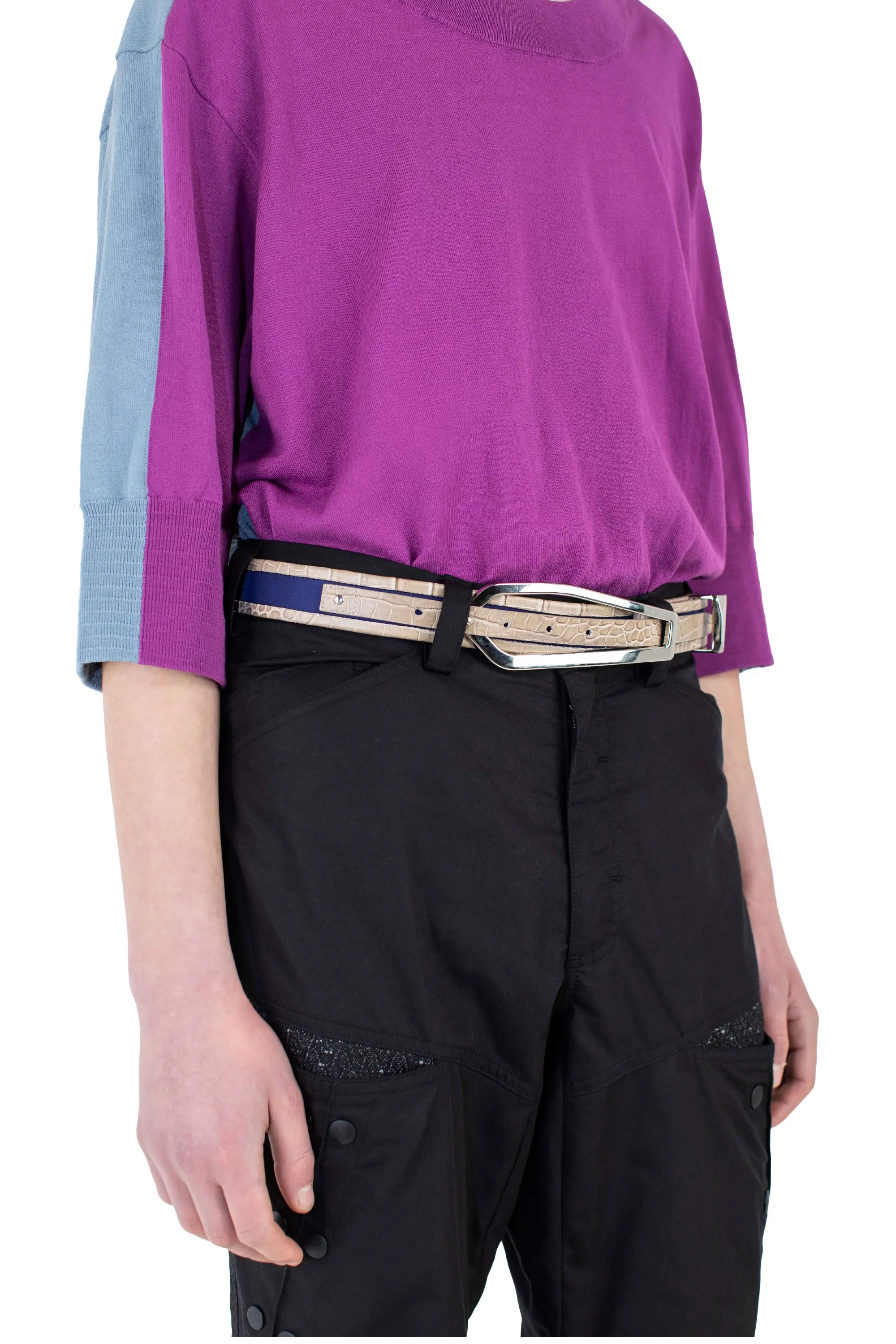 KIKO KOSTADINOV ALEC BELT - NAVY BLUE / GREEN KHAKI