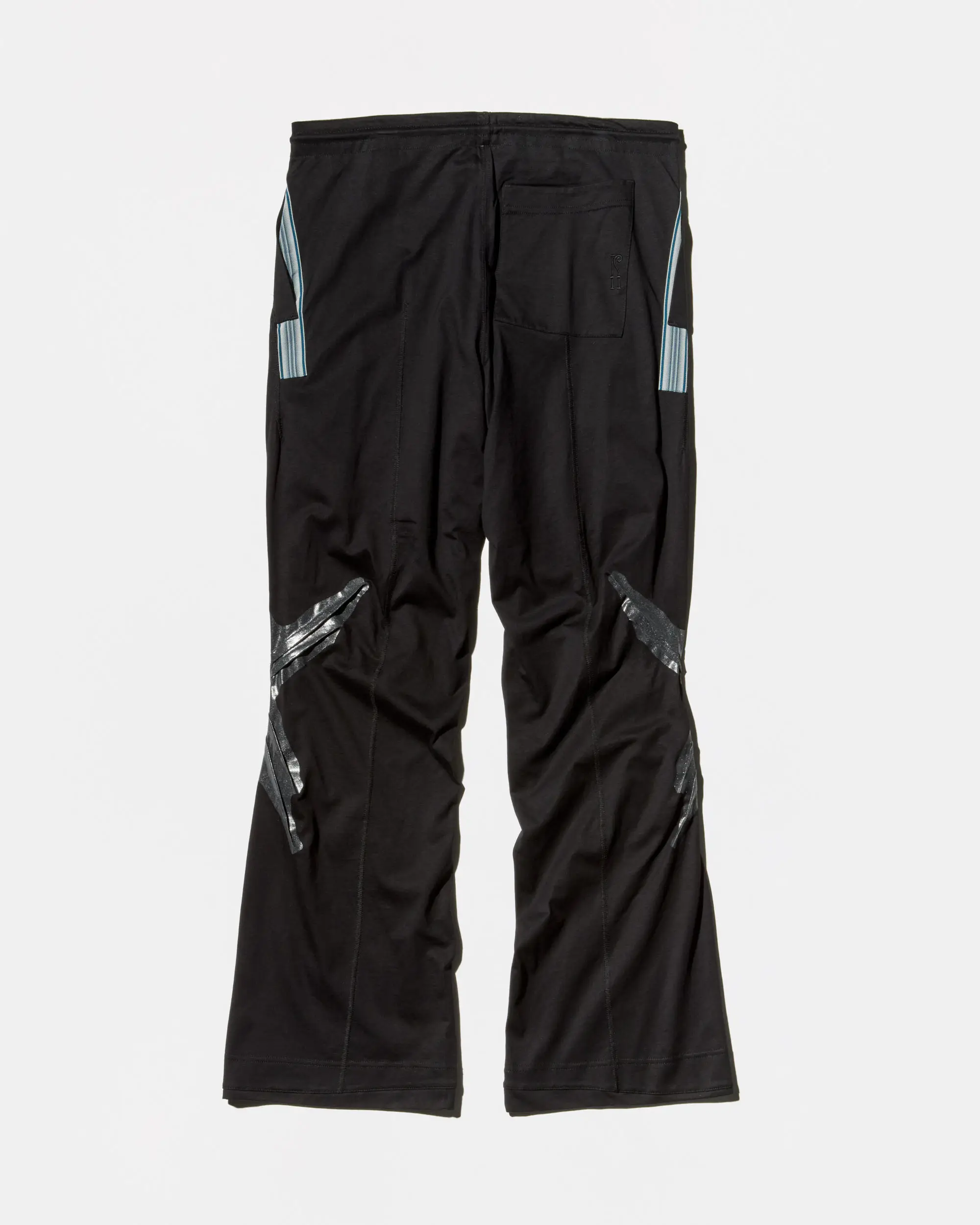 KIKO KOSTADINOV ALEC K-DART JERSEY TROUSER - BLACK/L GREY & D TEAL STRIPES