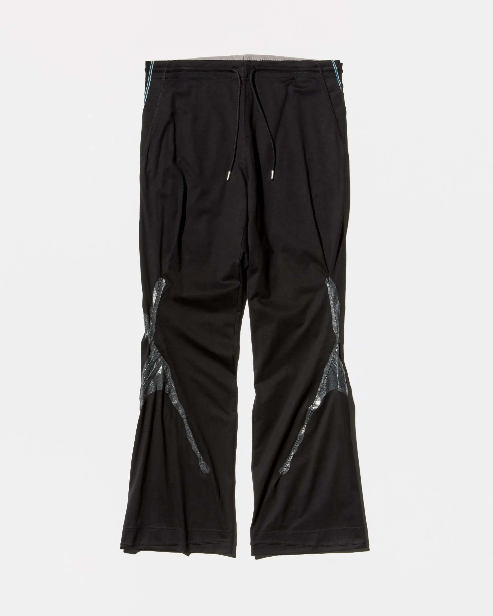 KIKO KOSTADINOV ALEC K-DART JERSEY TROUSER - BLACK/L GREY & D TEAL STRIPES
