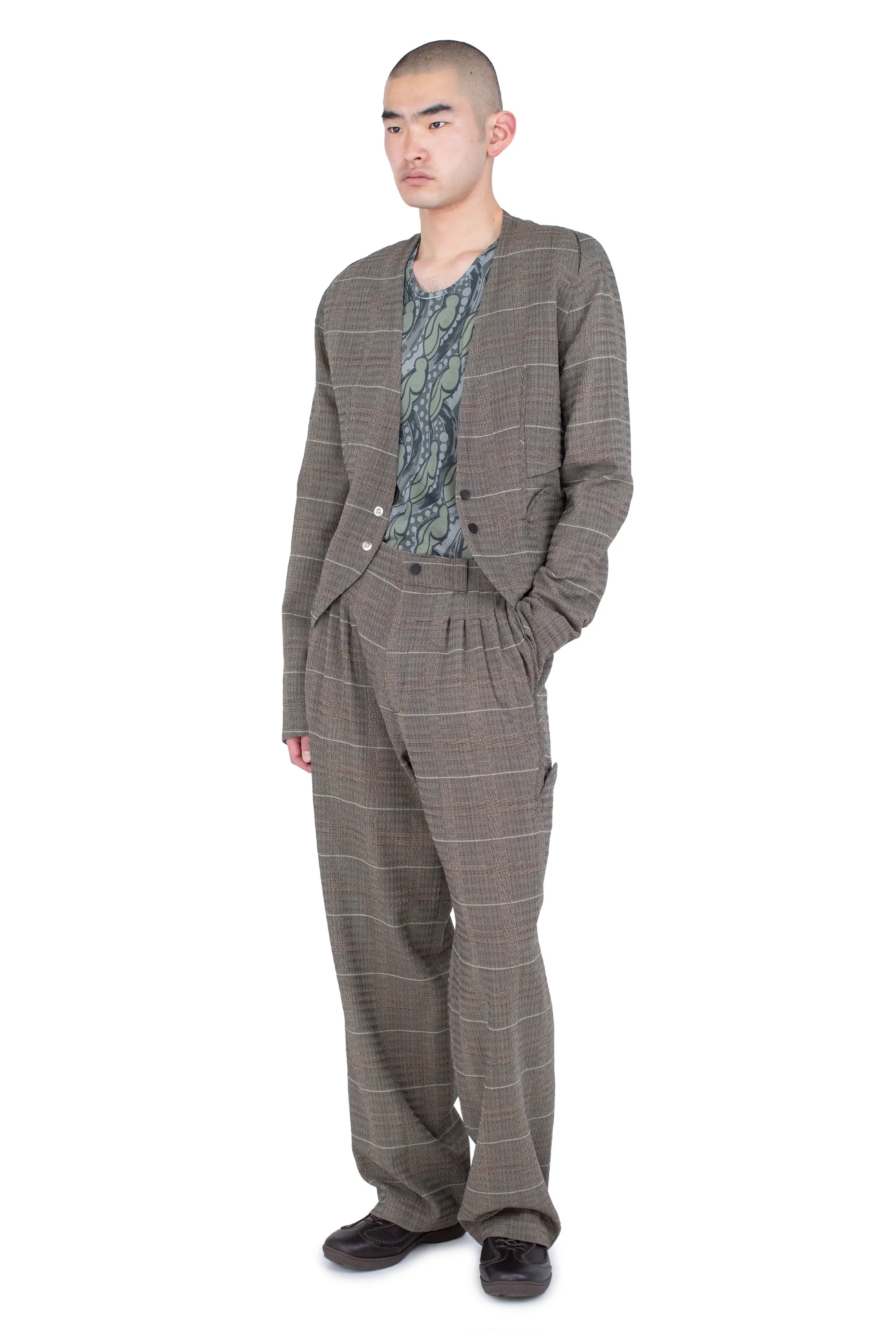 KIKO KOSTADINOV ANDRAS TAILORED JACKET - TAUPE CHECK