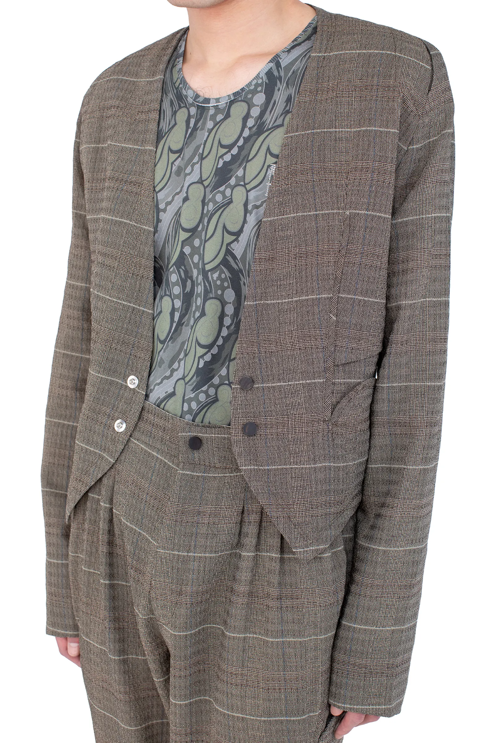 KIKO KOSTADINOV ANDRAS TAILORED JACKET - TAUPE CHECK