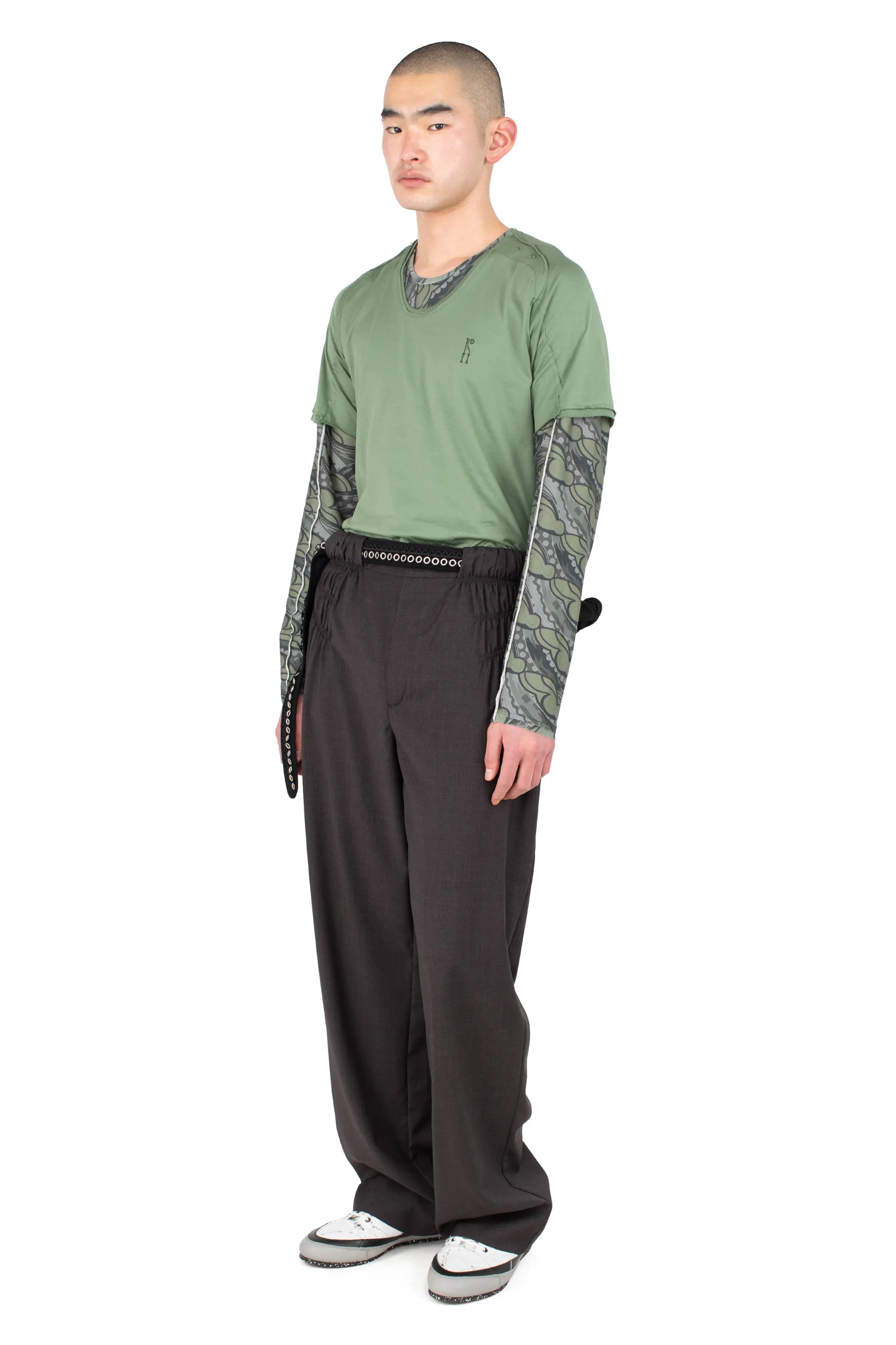 KIKO KOSTADINOV ASTRO SHORT SLEEVE TOP - LEAF