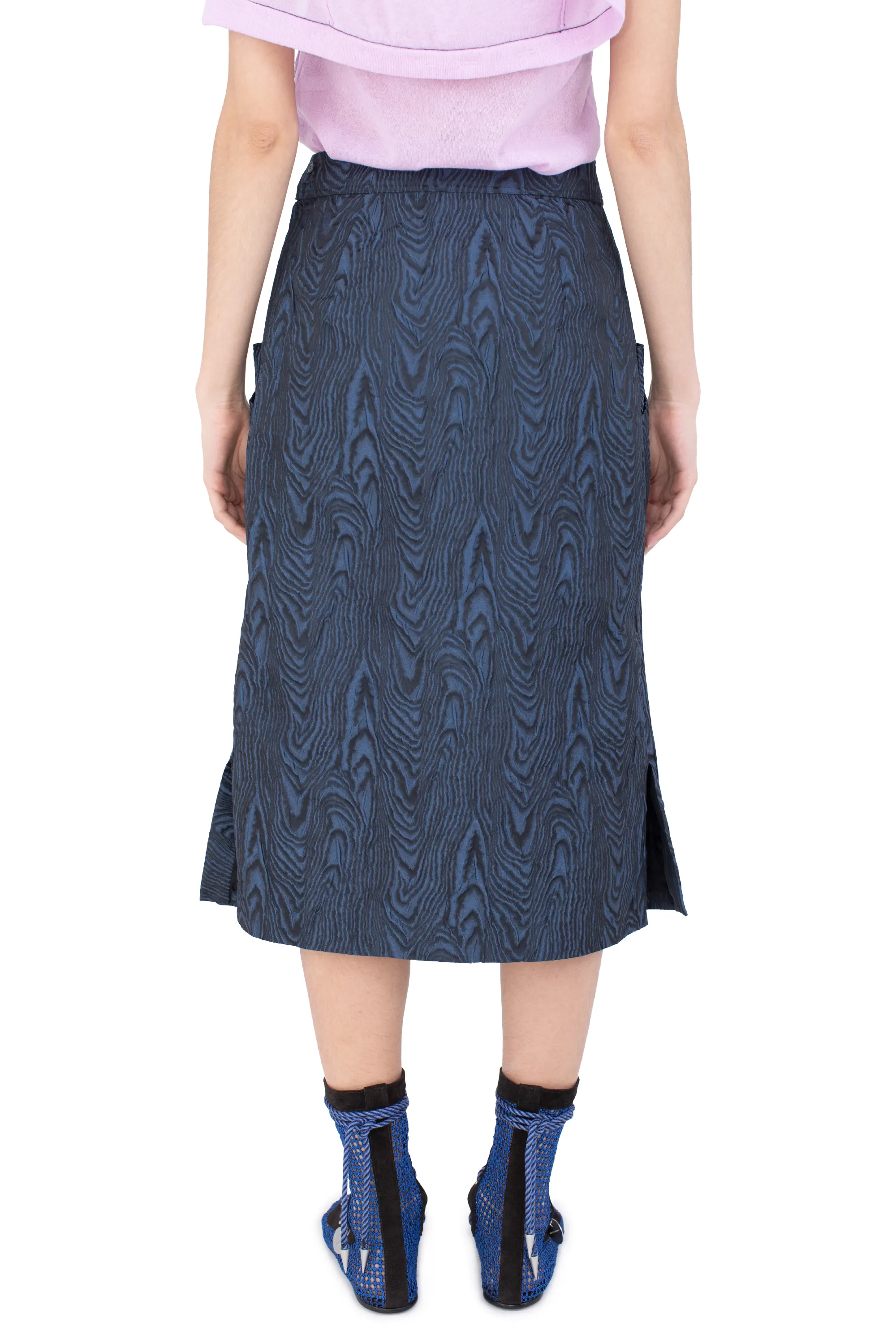 KIKO KOSTADINOV CALAMANCO SKIRT - DAKOTA BLUE