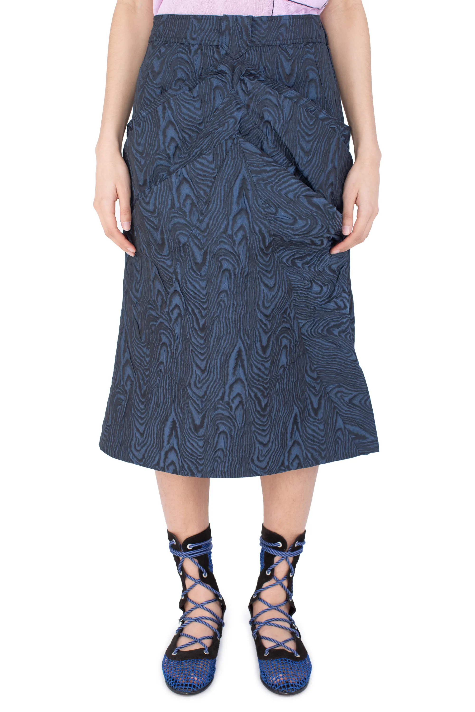 KIKO KOSTADINOV CALAMANCO SKIRT - DAKOTA BLUE