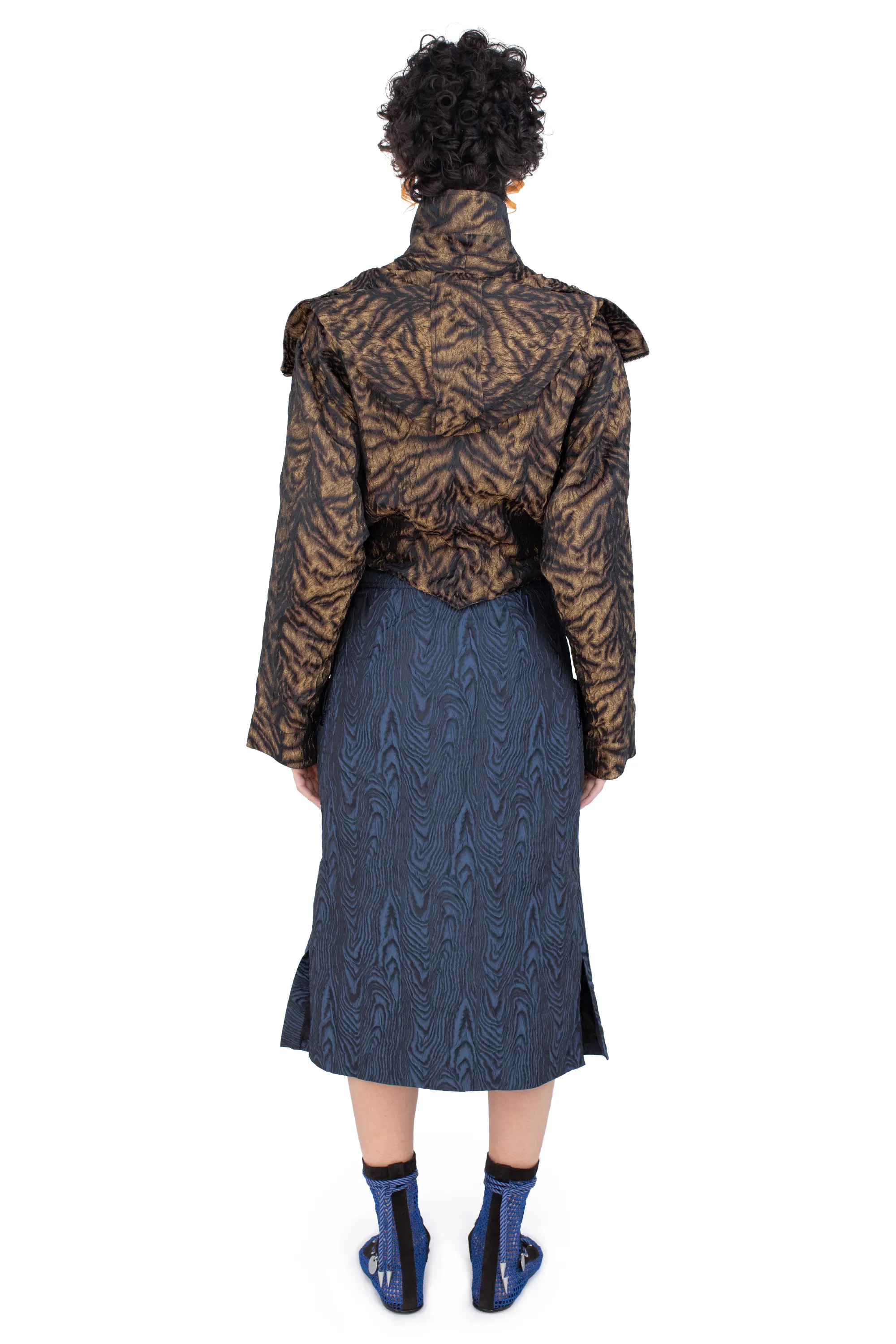 KIKO KOSTADINOV CALAMANCO SKIRT - DAKOTA BLUE