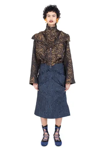 KIKO KOSTADINOV CALAMANCO SKIRT - DAKOTA BLUE