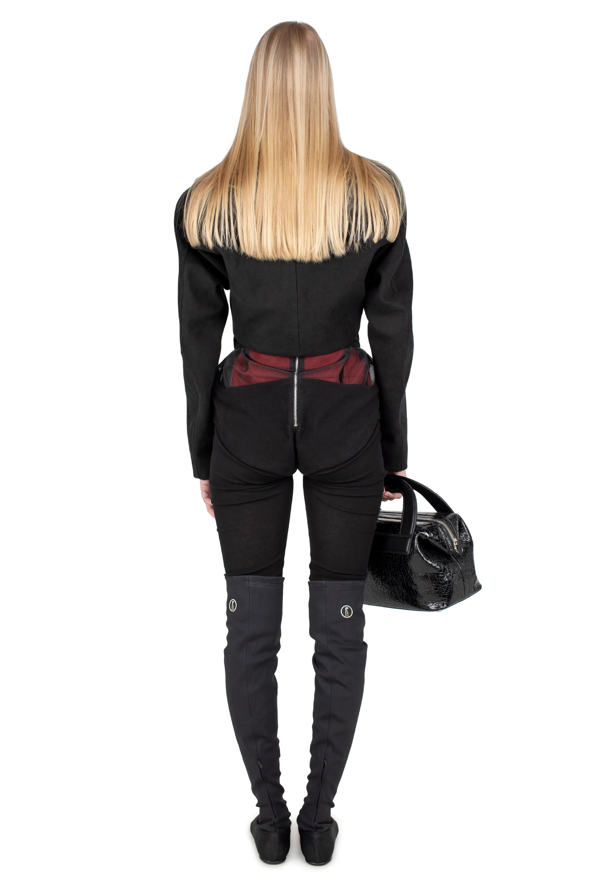 KIKO KOSTADINOV CARR CROPPED JACKET - VANTA BLACK