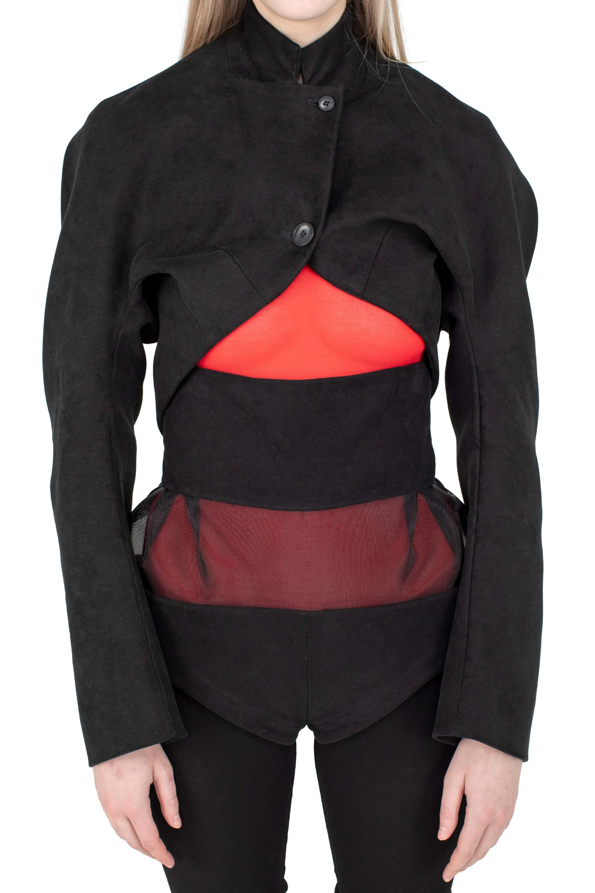 KIKO KOSTADINOV CARR CROPPED JACKET - VANTA BLACK