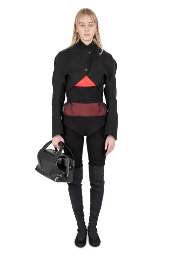 KIKO KOSTADINOV CARR CROPPED JACKET - VANTA BLACK