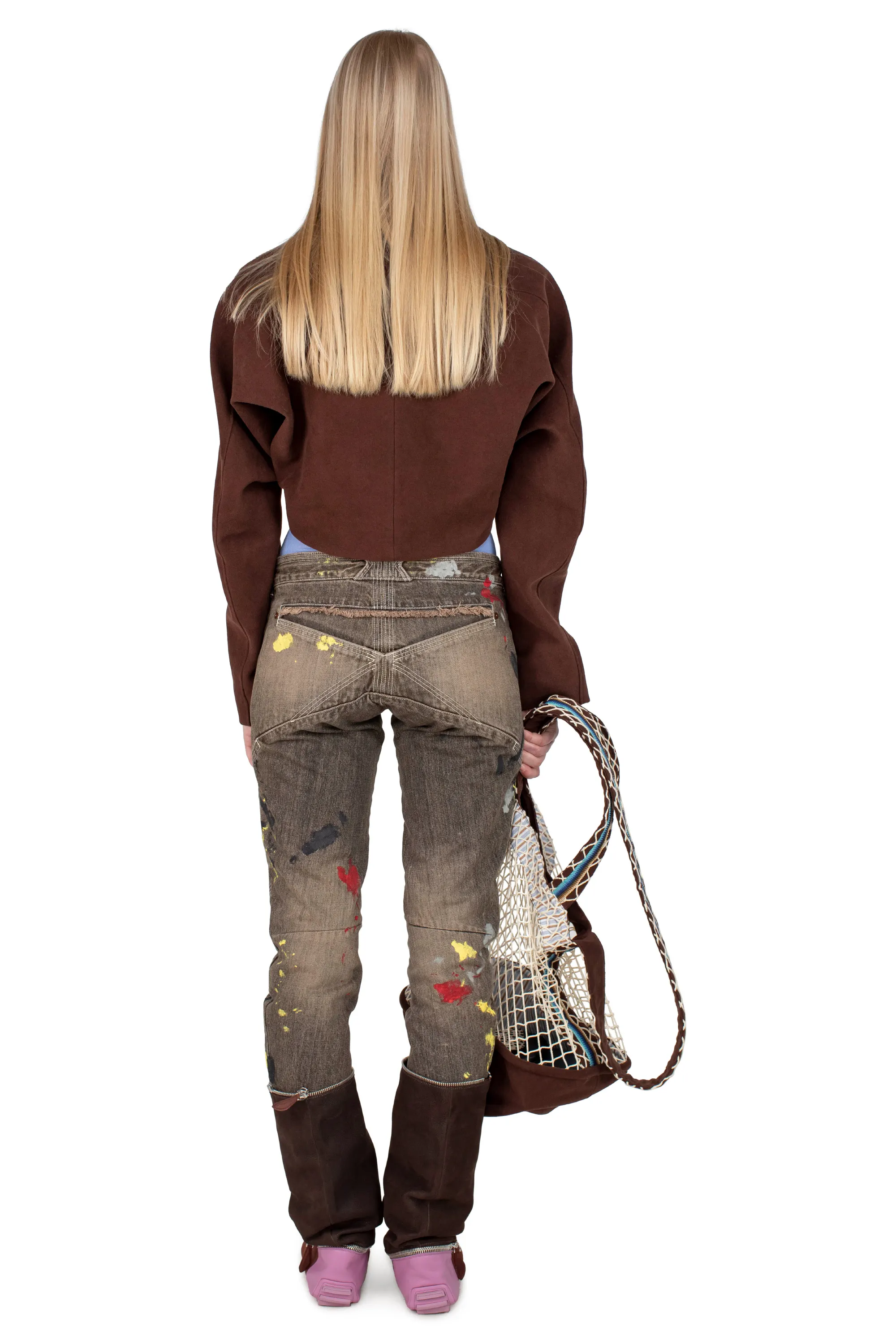 KIKO KOSTADINOV CARR CROPPED JACKET - WENGE BROWN