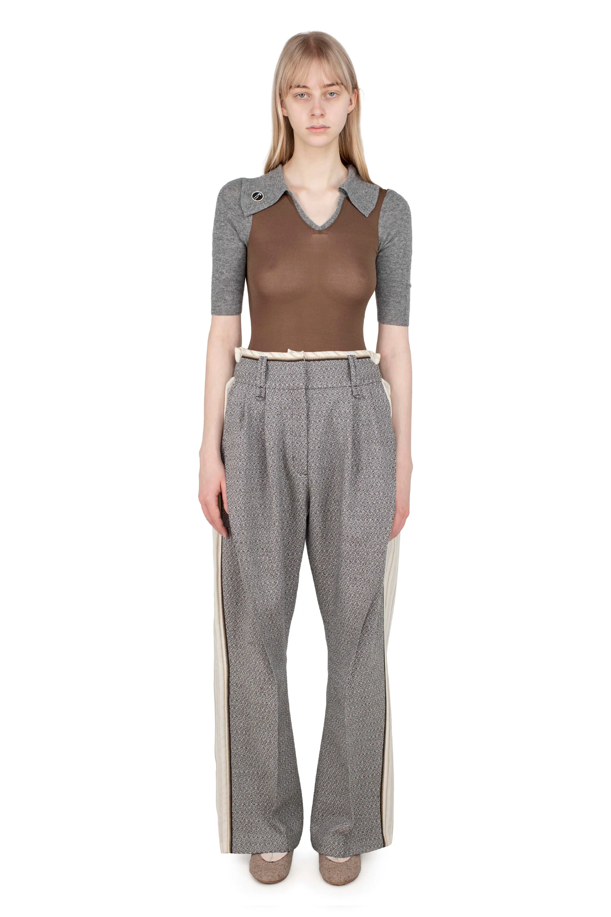 KIKO KOSTADINOV CAUDA PLEATED TROUSER - MONOCHROME GREY