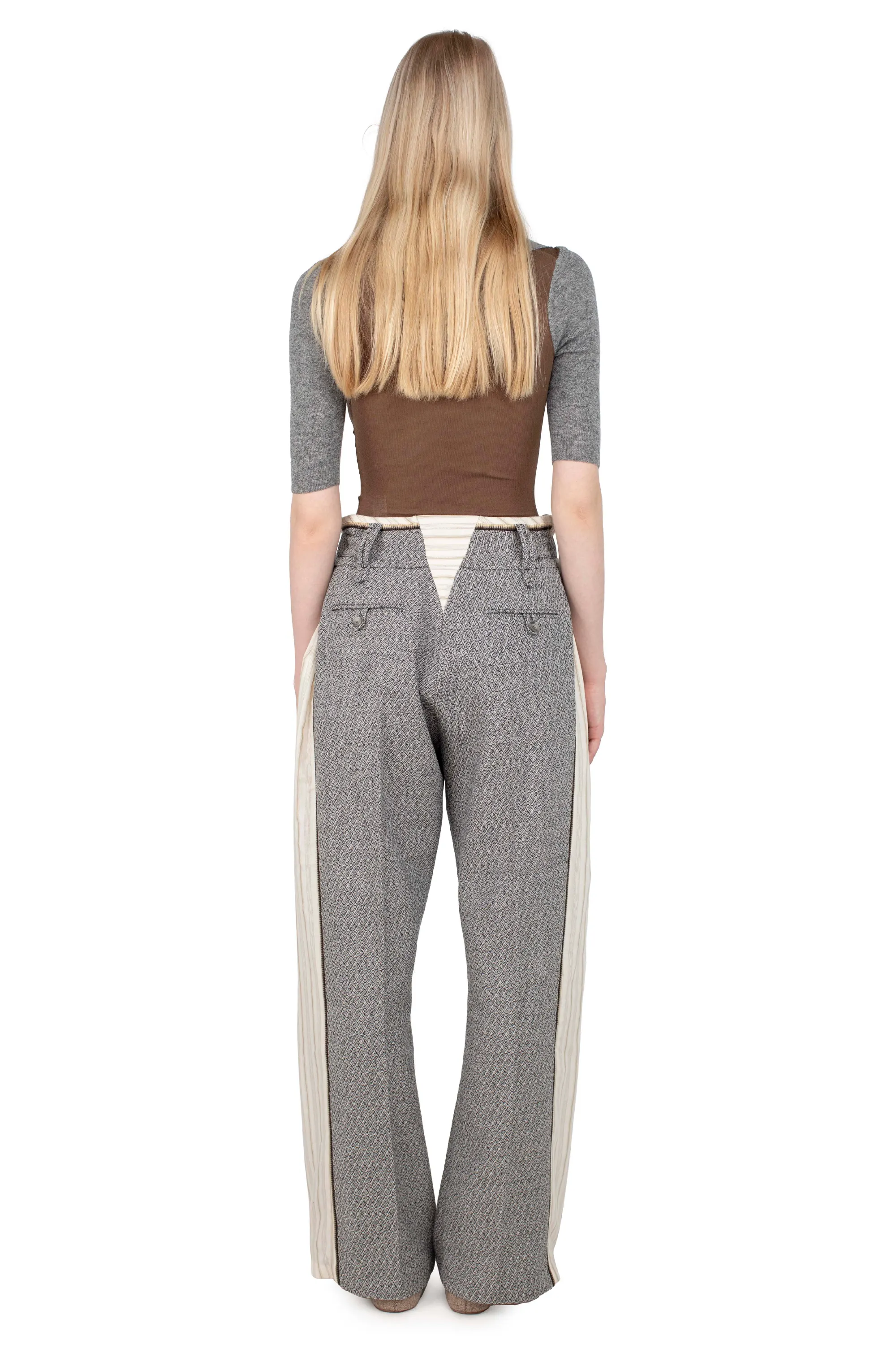 KIKO KOSTADINOV CAUDA PLEATED TROUSER - MONOCHROME GREY
