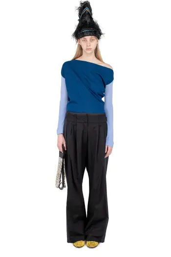 KIKO KOSTADINOV CAUDA PLEATED TROUSER - NIGHT BLACK
