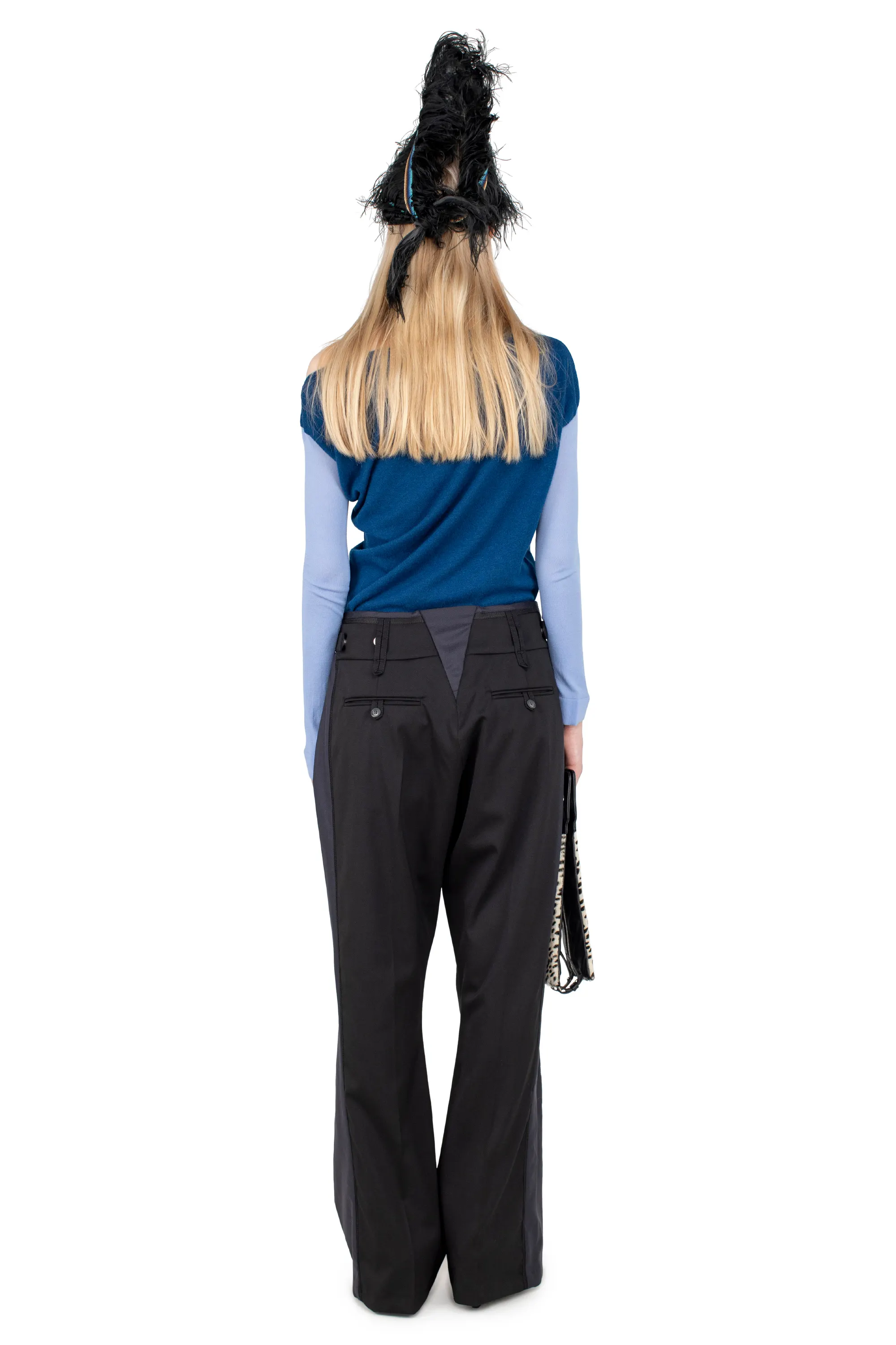KIKO KOSTADINOV CAUDA PLEATED TROUSER - NIGHT BLACK