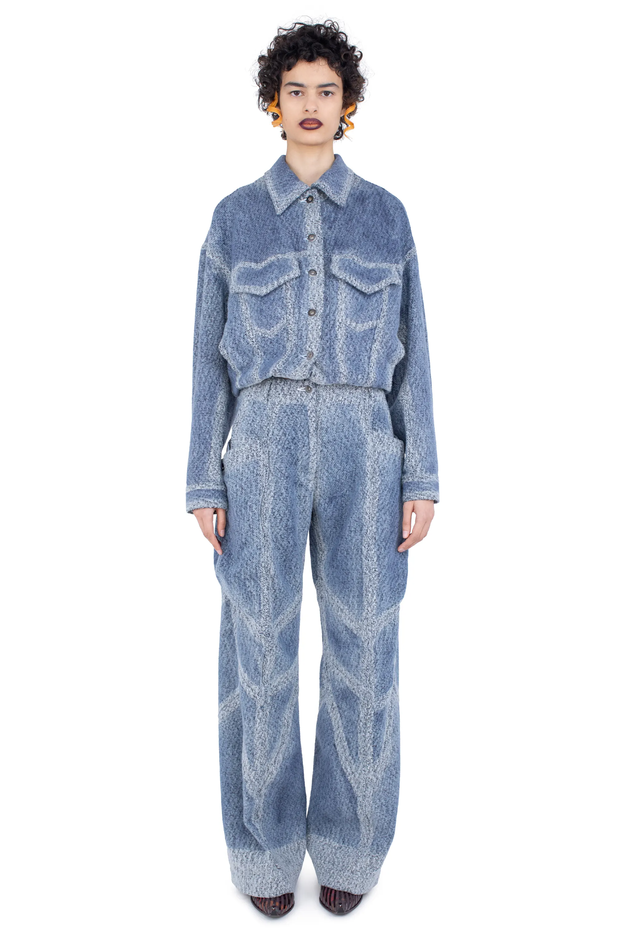 KIKO KOSTADINOV CENTENNIAL DENIM JACKET - INDIGO & WHITE