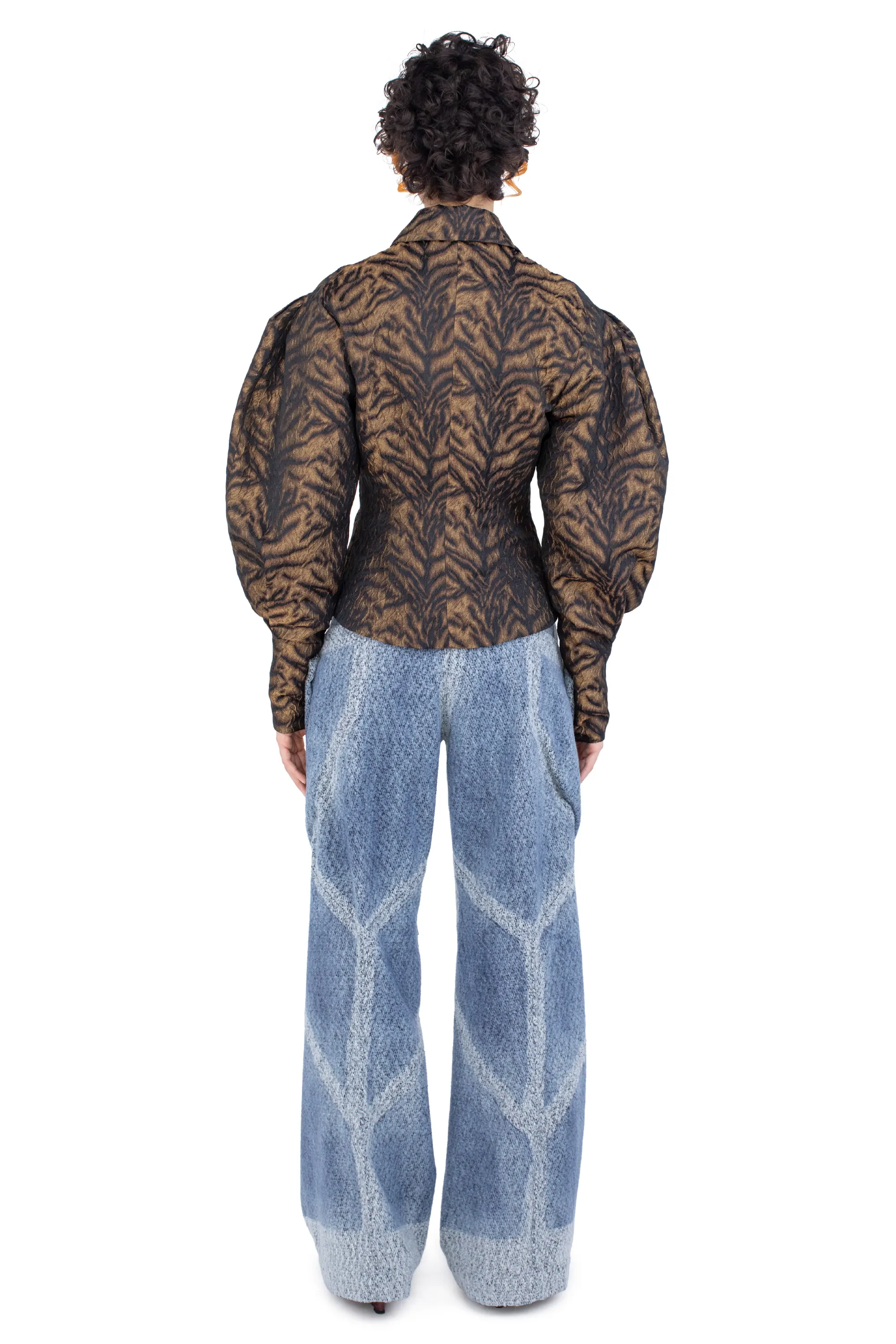 KIKO KOSTADINOV CENTENNIAL DENIM TROUSER - INDIGO & WHITE