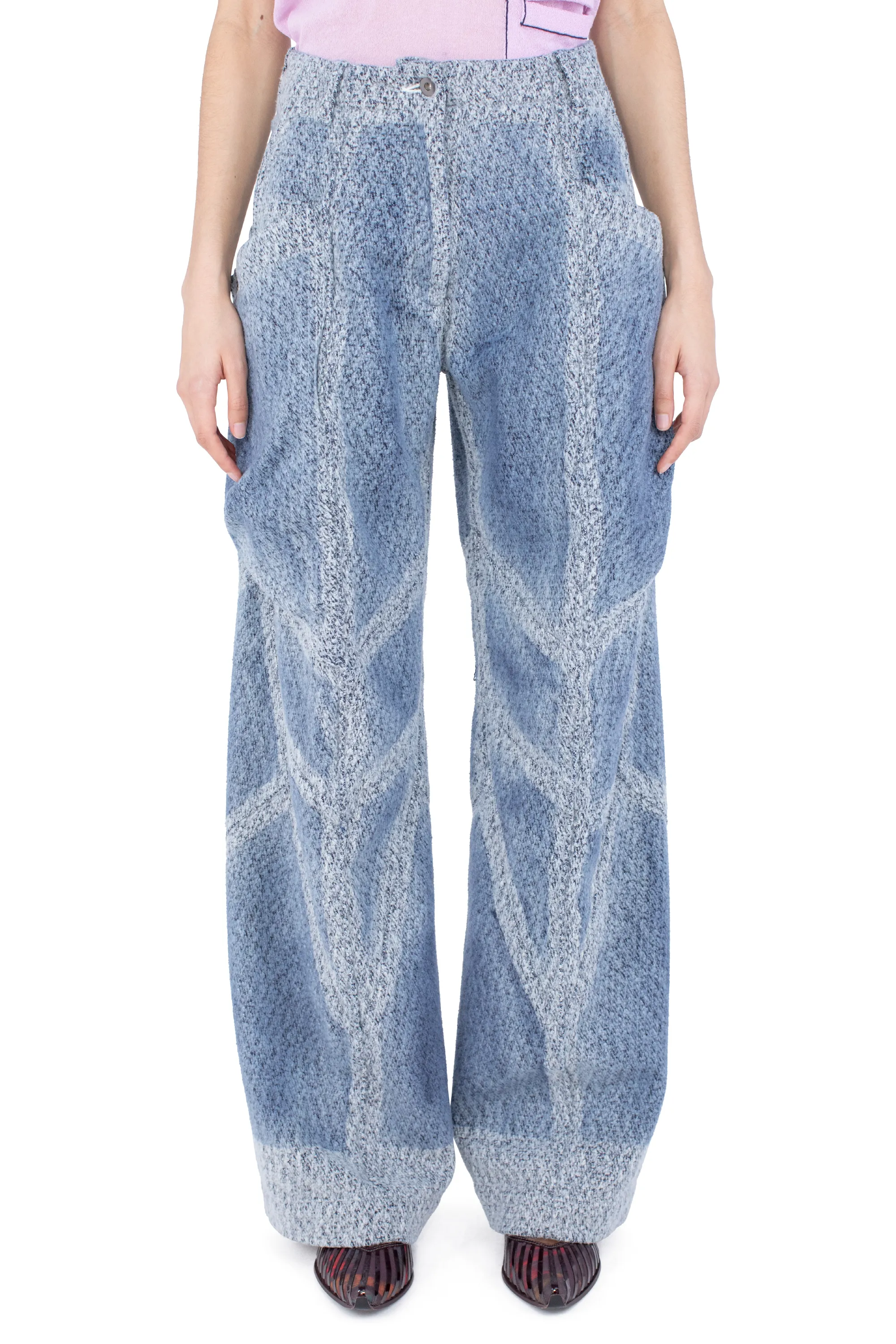 KIKO KOSTADINOV CENTENNIAL DENIM TROUSER - INDIGO & WHITE