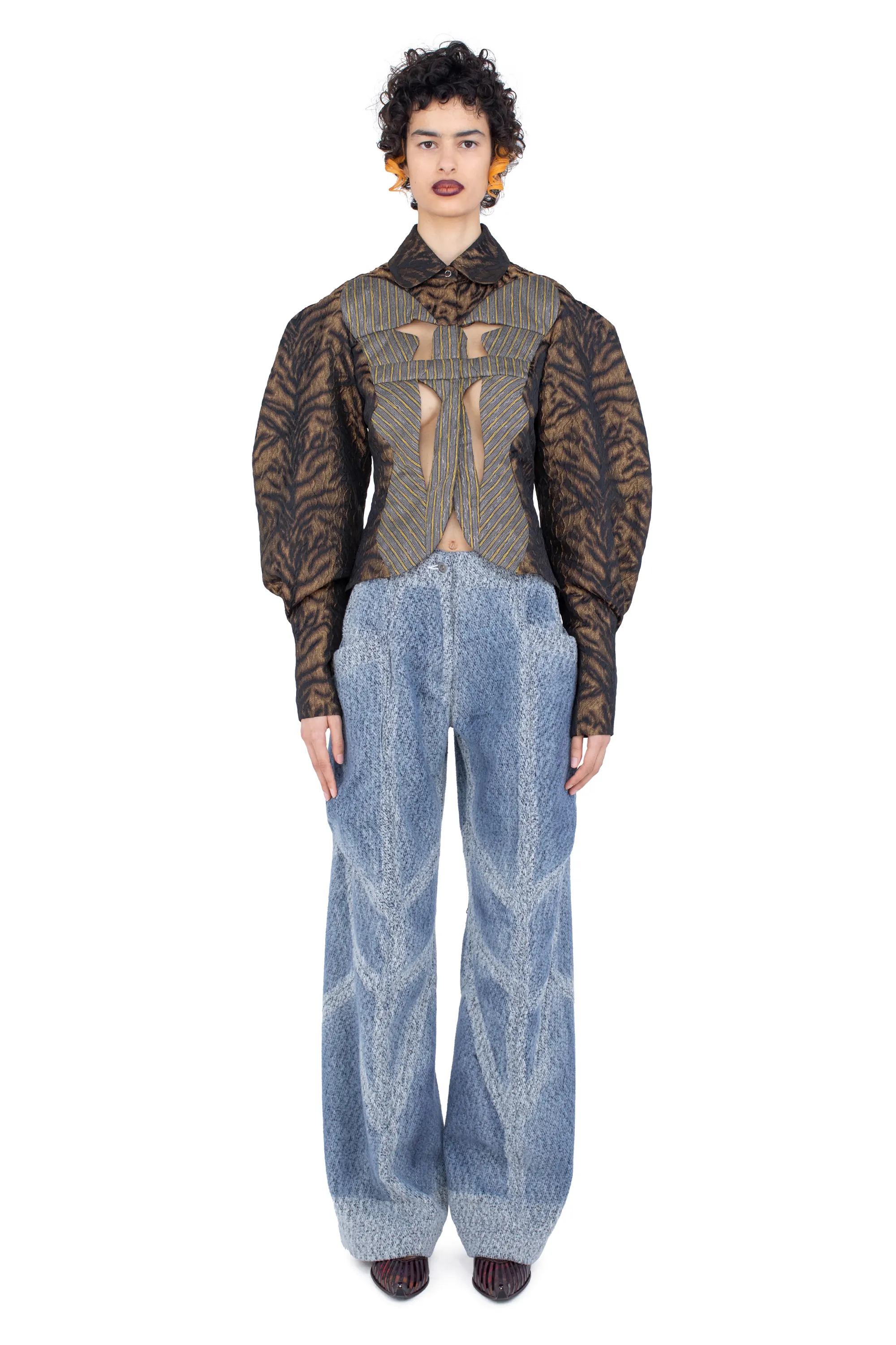 KIKO KOSTADINOV CENTENNIAL DENIM TROUSER - INDIGO & WHITE