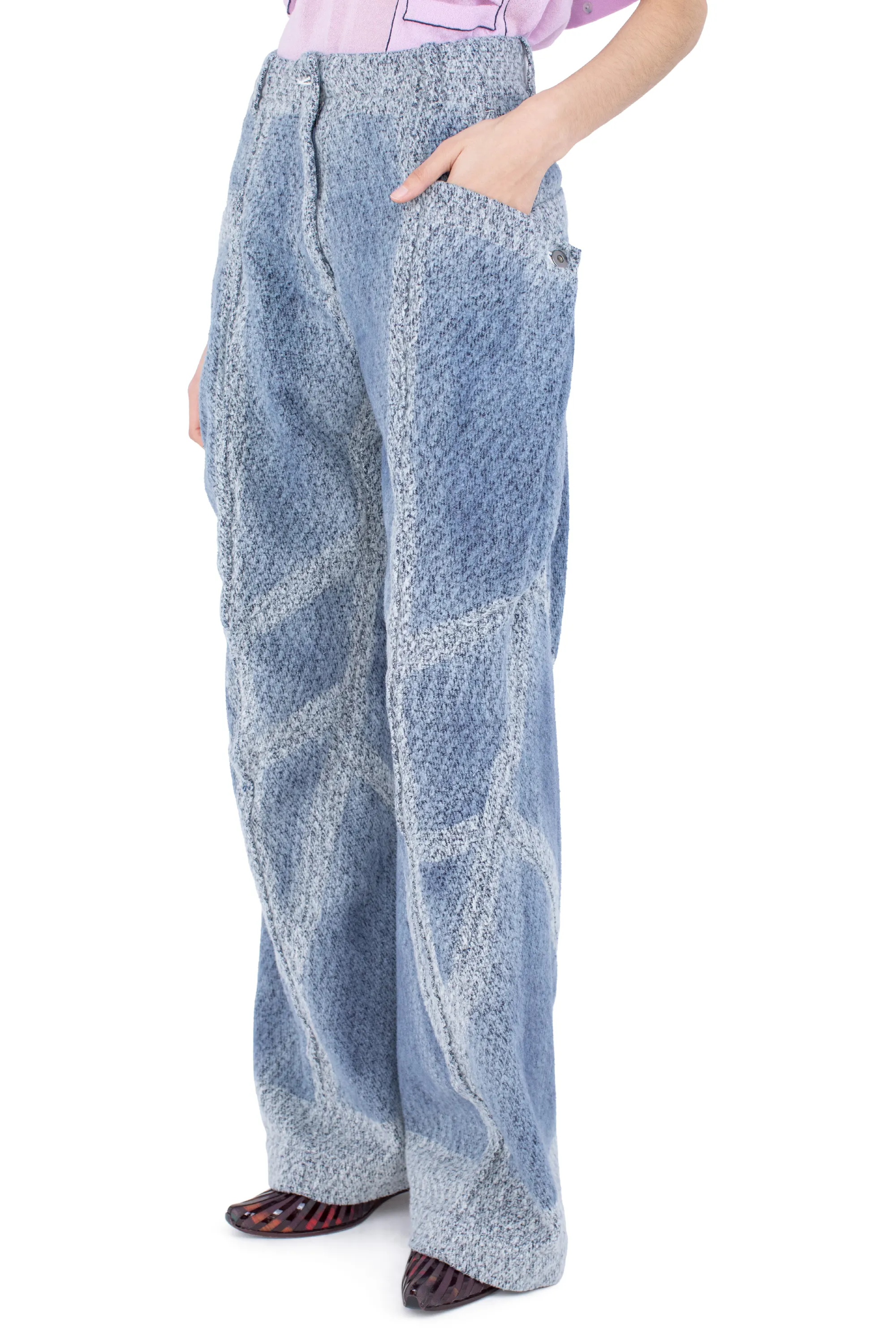 KIKO KOSTADINOV CENTENNIAL DENIM TROUSER - INDIGO & WHITE