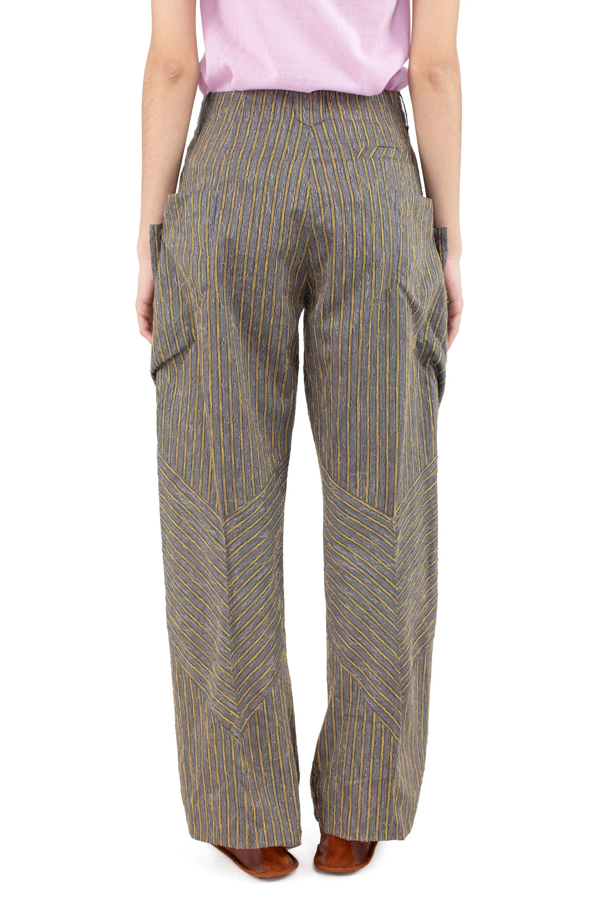 KIKO KOSTADINOV CENTENNIAL TROUSER - CHARCOAL & SUNSHINE