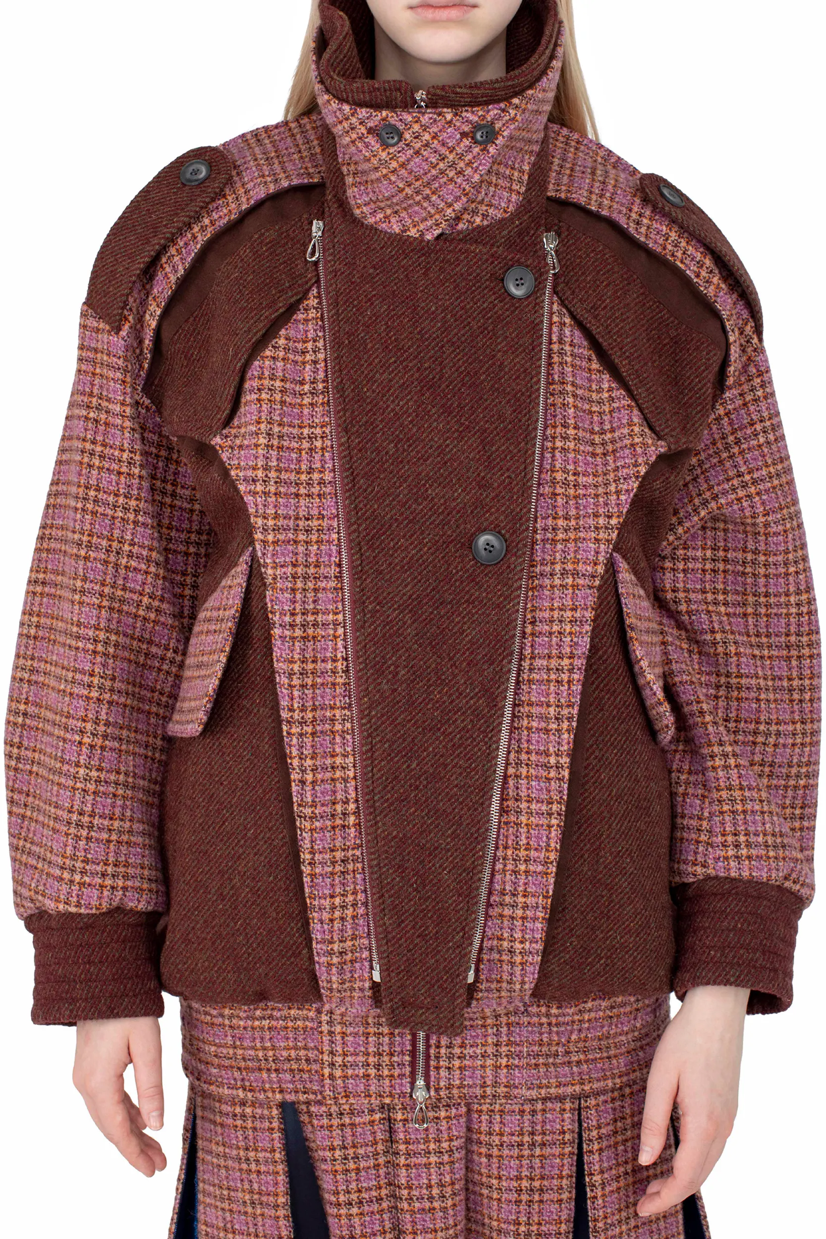 KIKO KOSTADINOV CHASSEUR JACKET - ROSEWOOD TWEED