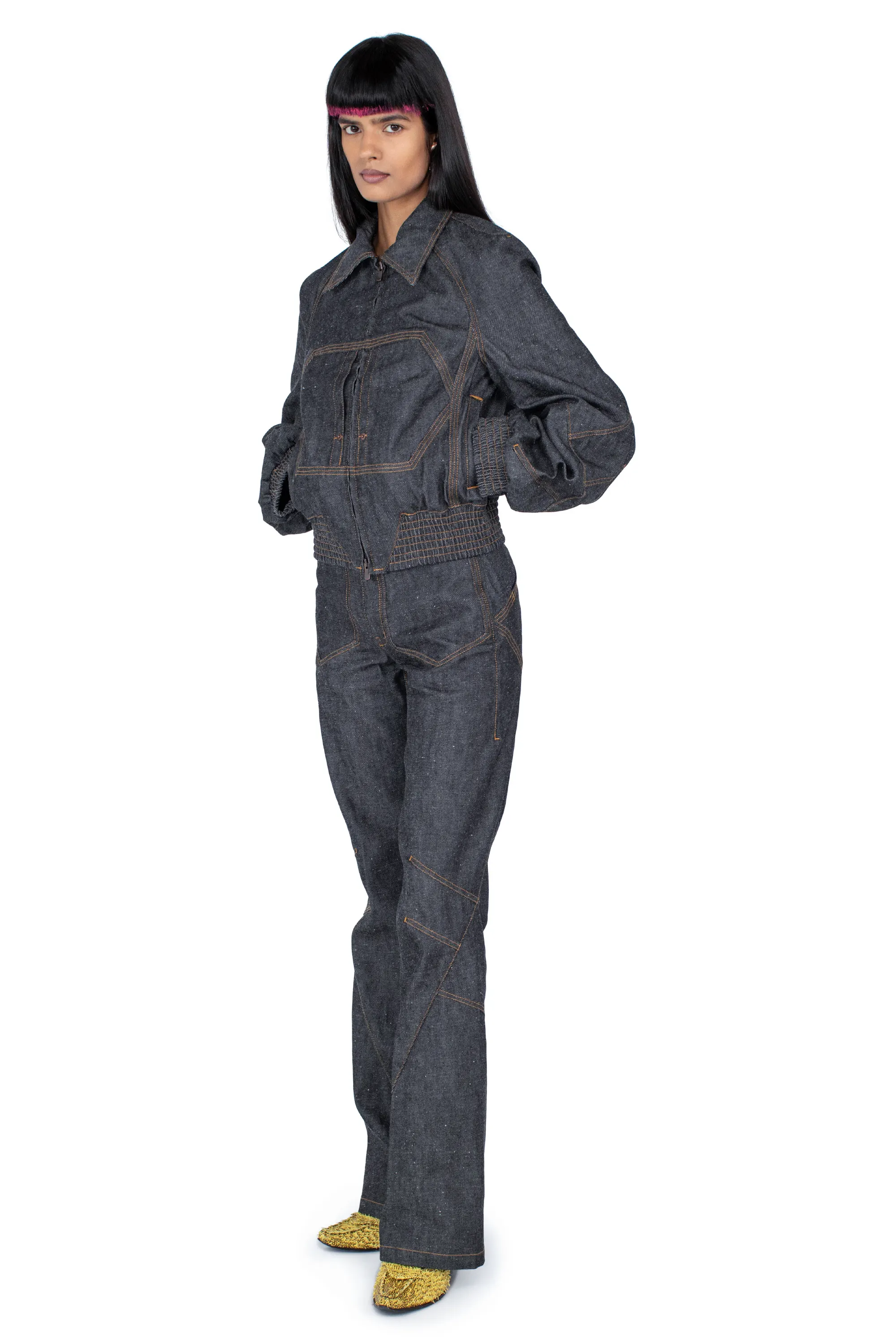 KIKO KOSTADINOV K BOMBER JACKET - MOTTLED DARK INDIGO