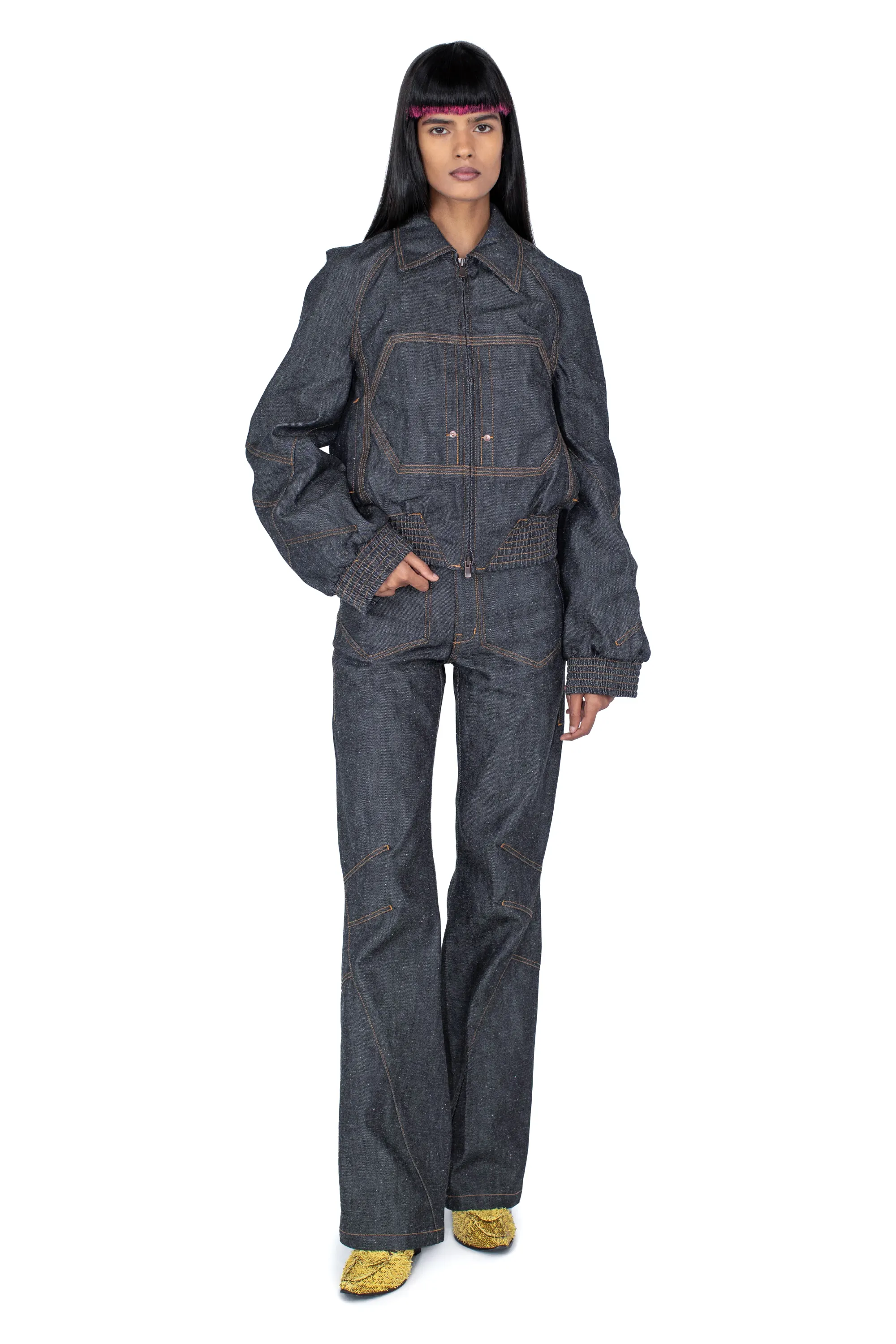 KIKO KOSTADINOV K BOMBER JACKET - MOTTLED DARK INDIGO