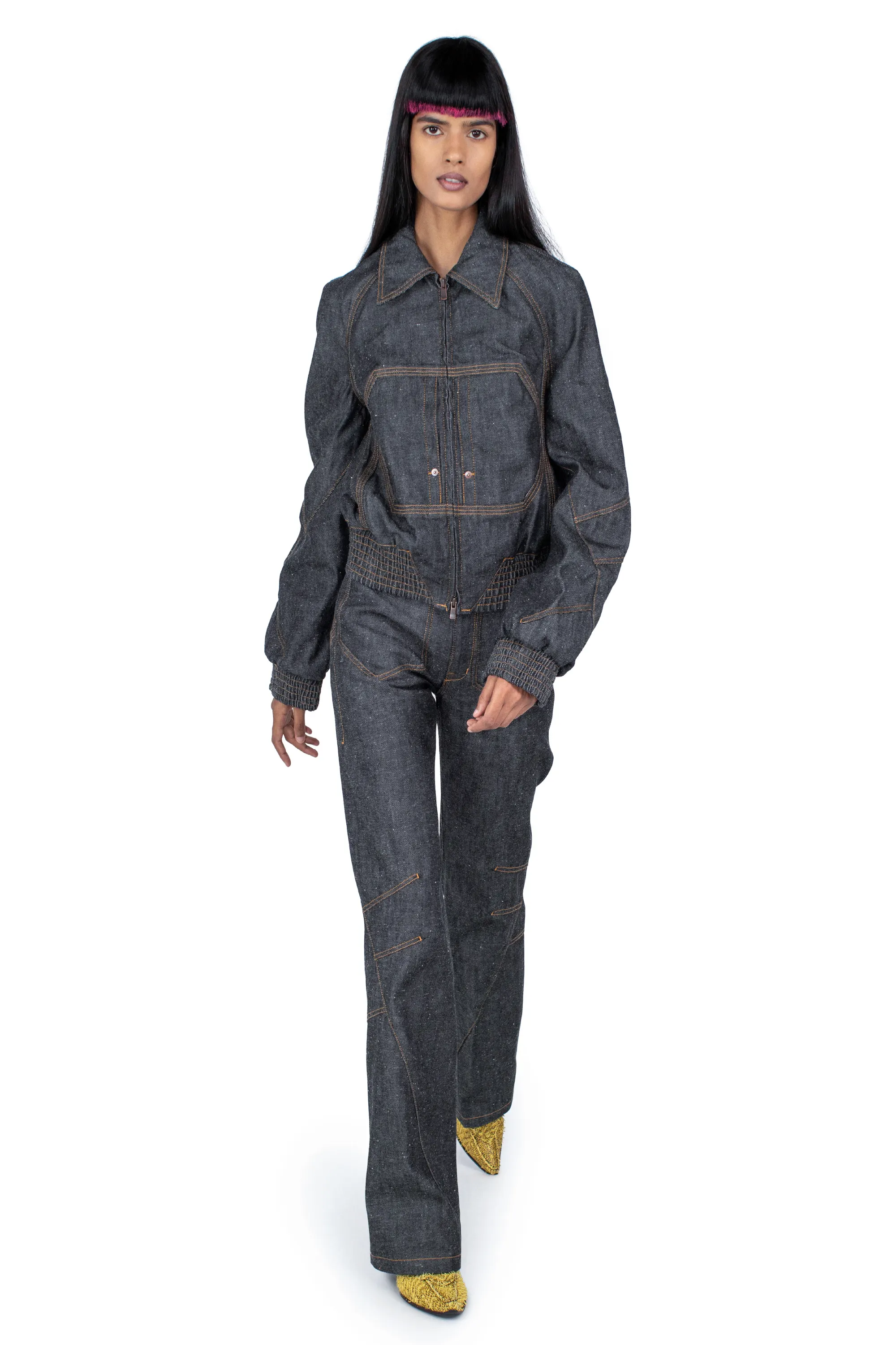 KIKO KOSTADINOV K BOMBER JACKET - MOTTLED DARK INDIGO